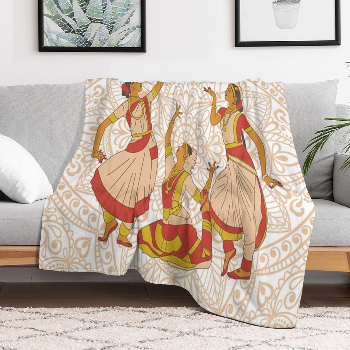 Indian Traditional Dancers All-season Throw Blanket