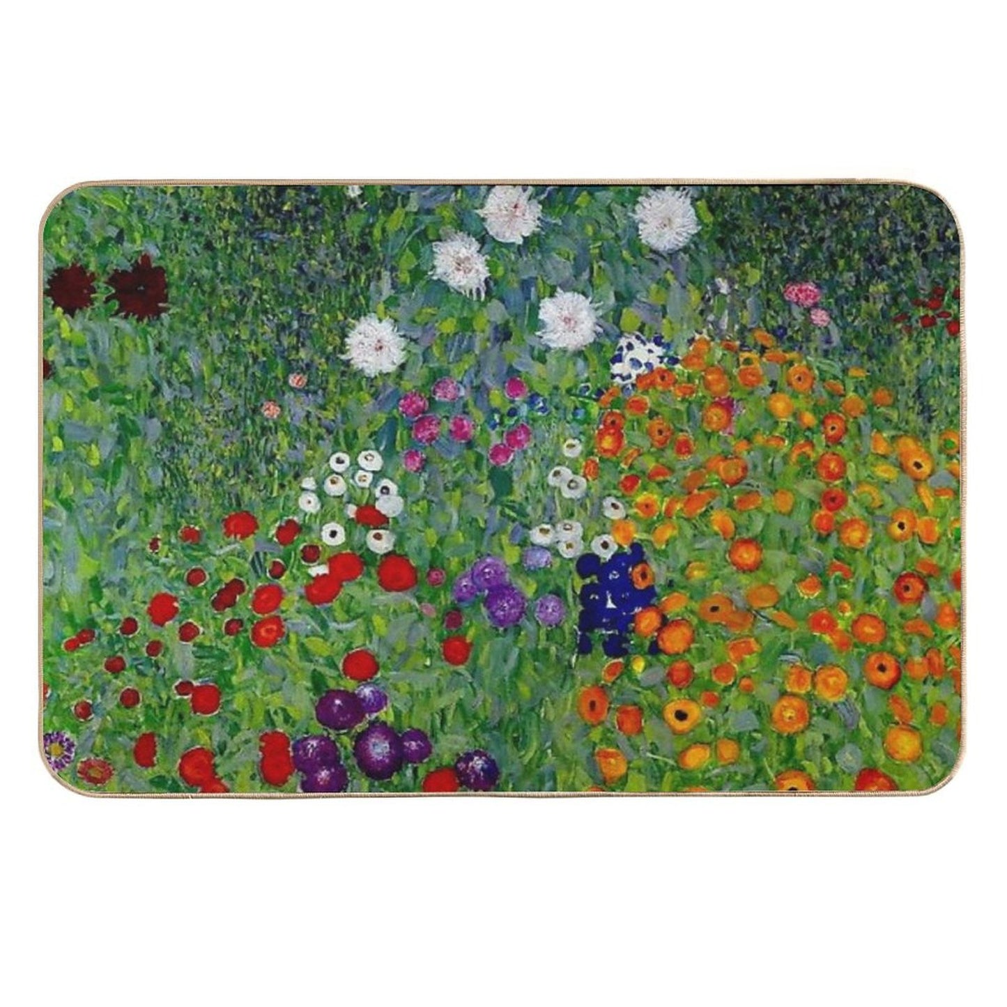 GUSTAV KLIMT Vintage 1918 Bauerngarten Flower Garden Print High-Traffic Bath Mat
