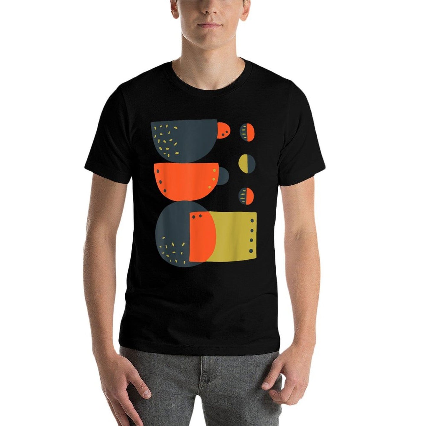 Abstract Modern Art Design - Women Men Abstract Polyester Blend T-Shirt