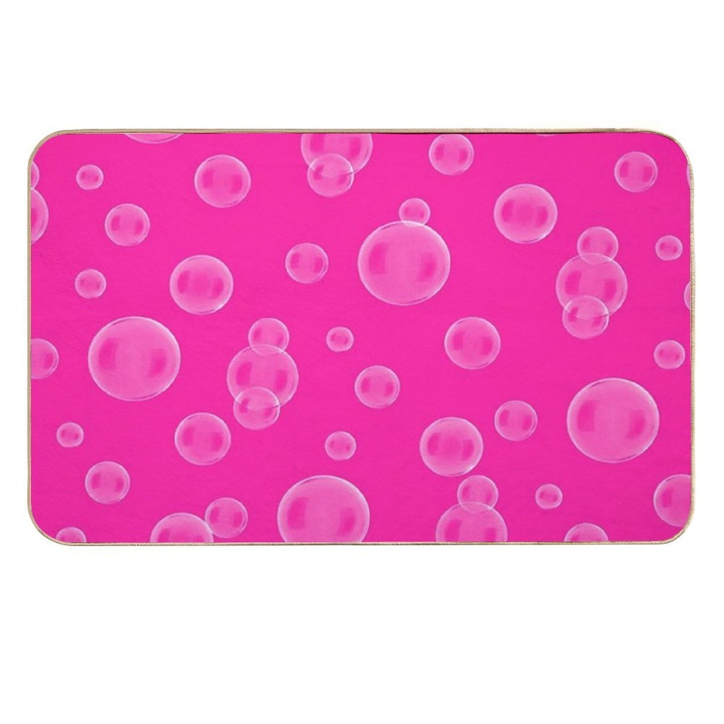 Pink Bubbles Circle Shapes Random Pattern Designs Odorless Bath Mat
