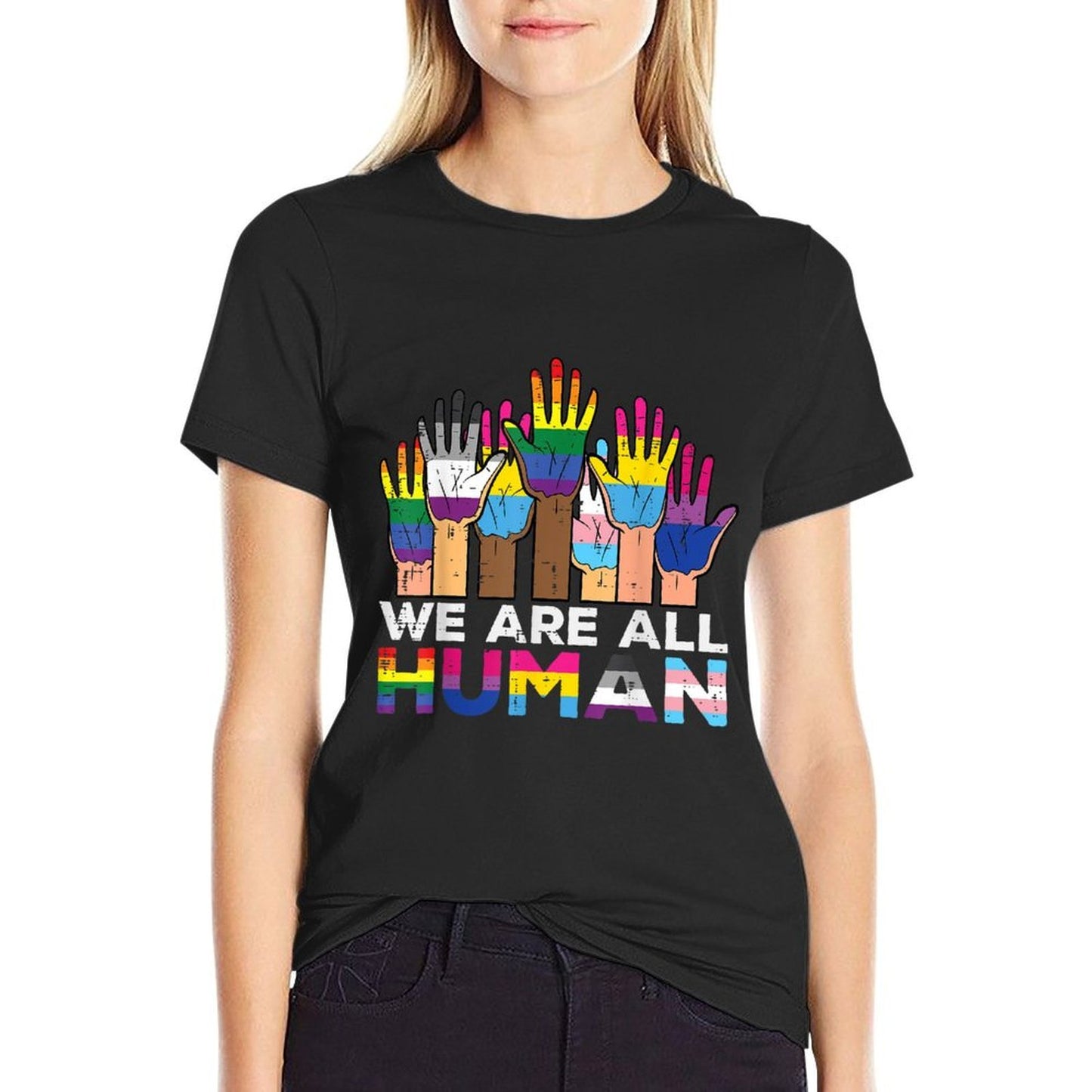 LGBT Hands We Are All Human Pride Month Gay Rights Men Women Soft T-Shirt