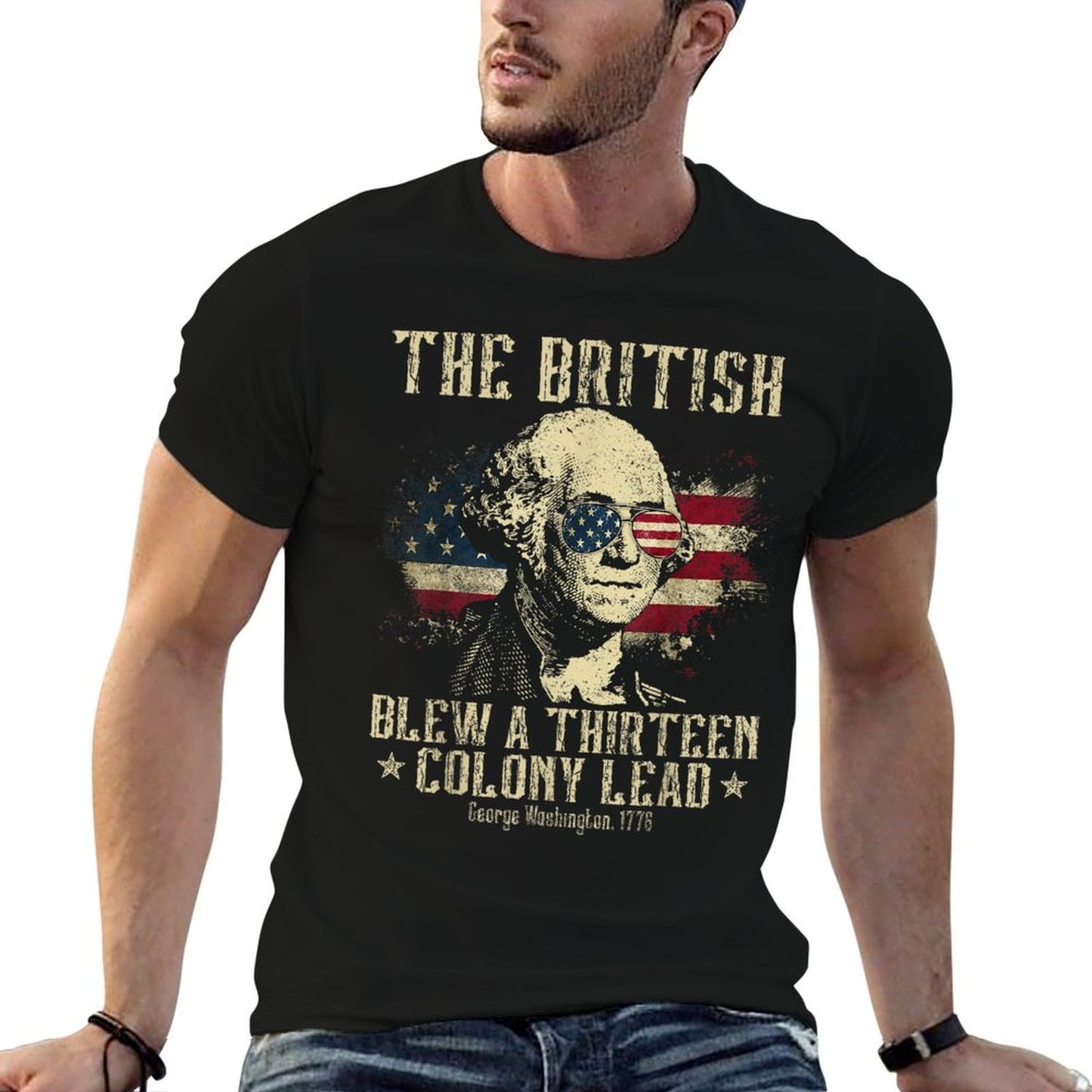 The British Blew A Thirteen Colony Lead 13 1776 4th Of July High-quality Stitching T-Shirt
