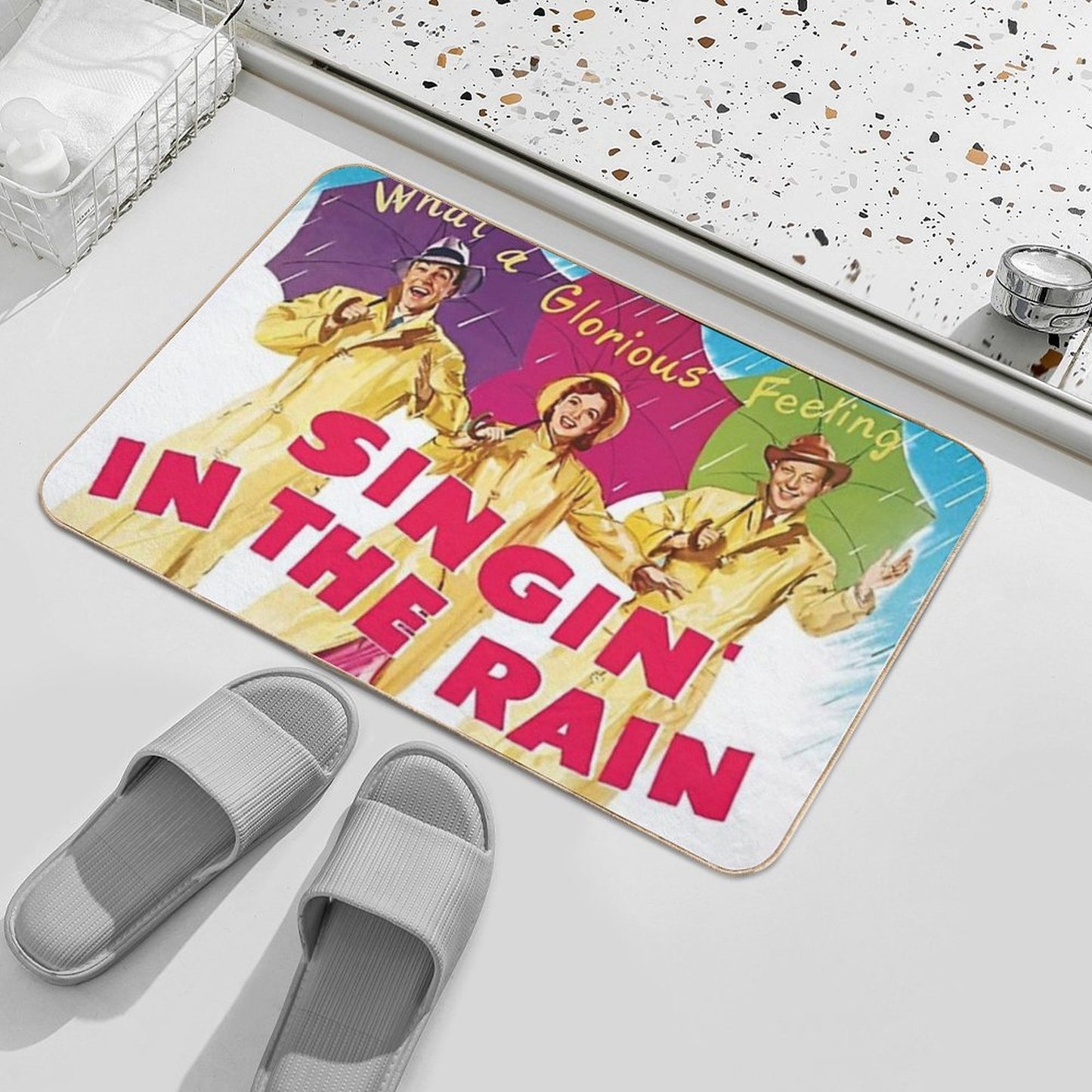 Singing in The Rain Fade-Resistant Bath Mat
