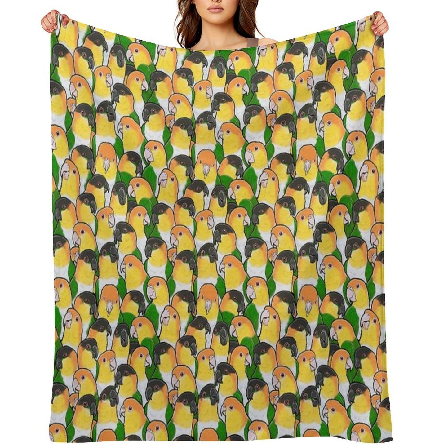 Caique Parrots Wrinkle-free Throw Blanket