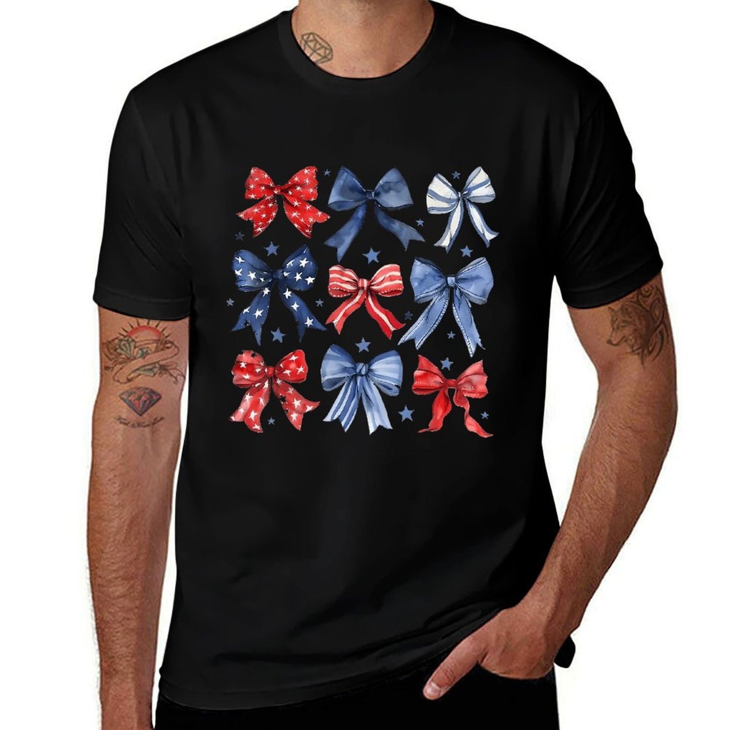 4th Of July America Patriotic Bow Ribbon Breathable T-Shirt