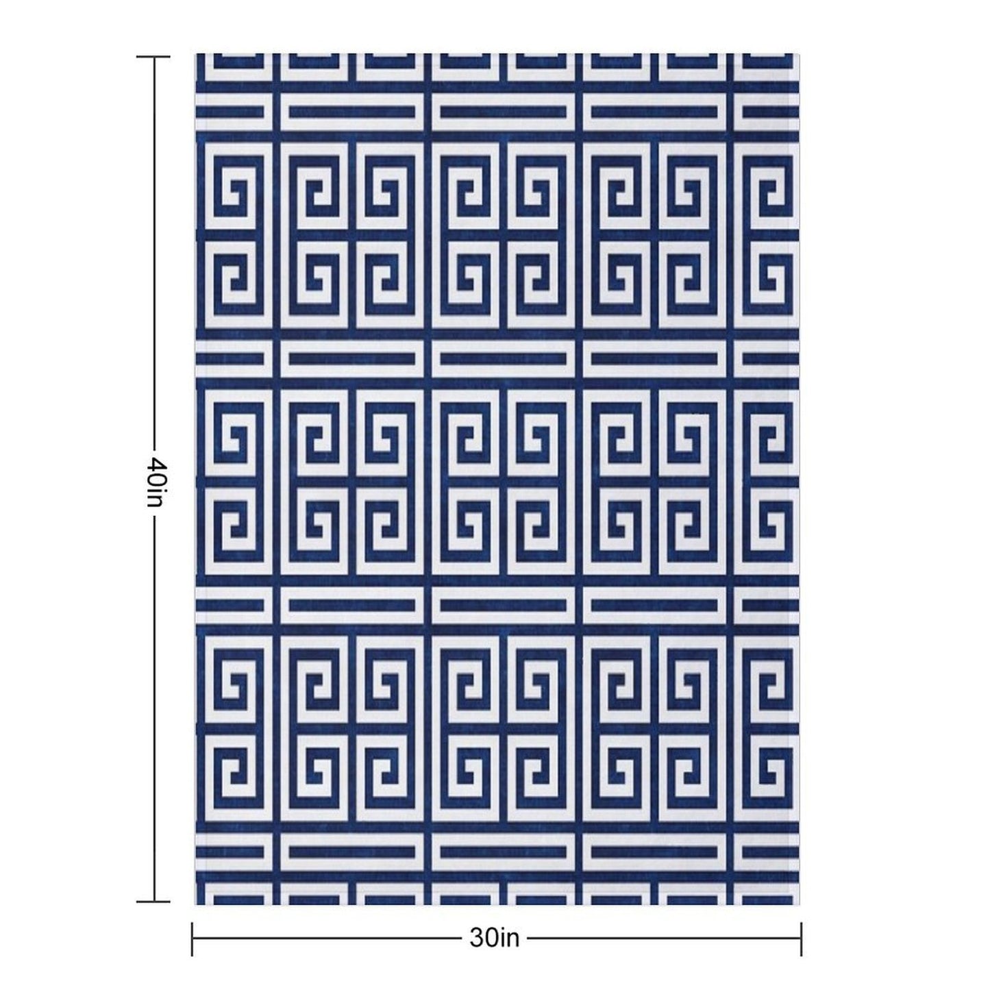 Greek Key - Blue And White Anti-pilling Throw Blanket