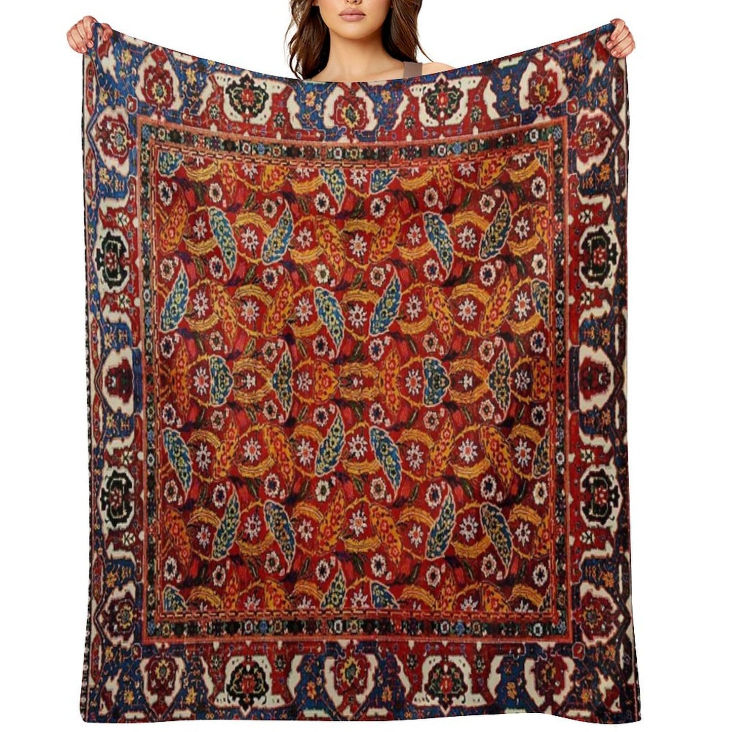 Carpet Pattern in Paisley Boho Multi-functional Throw Blanket