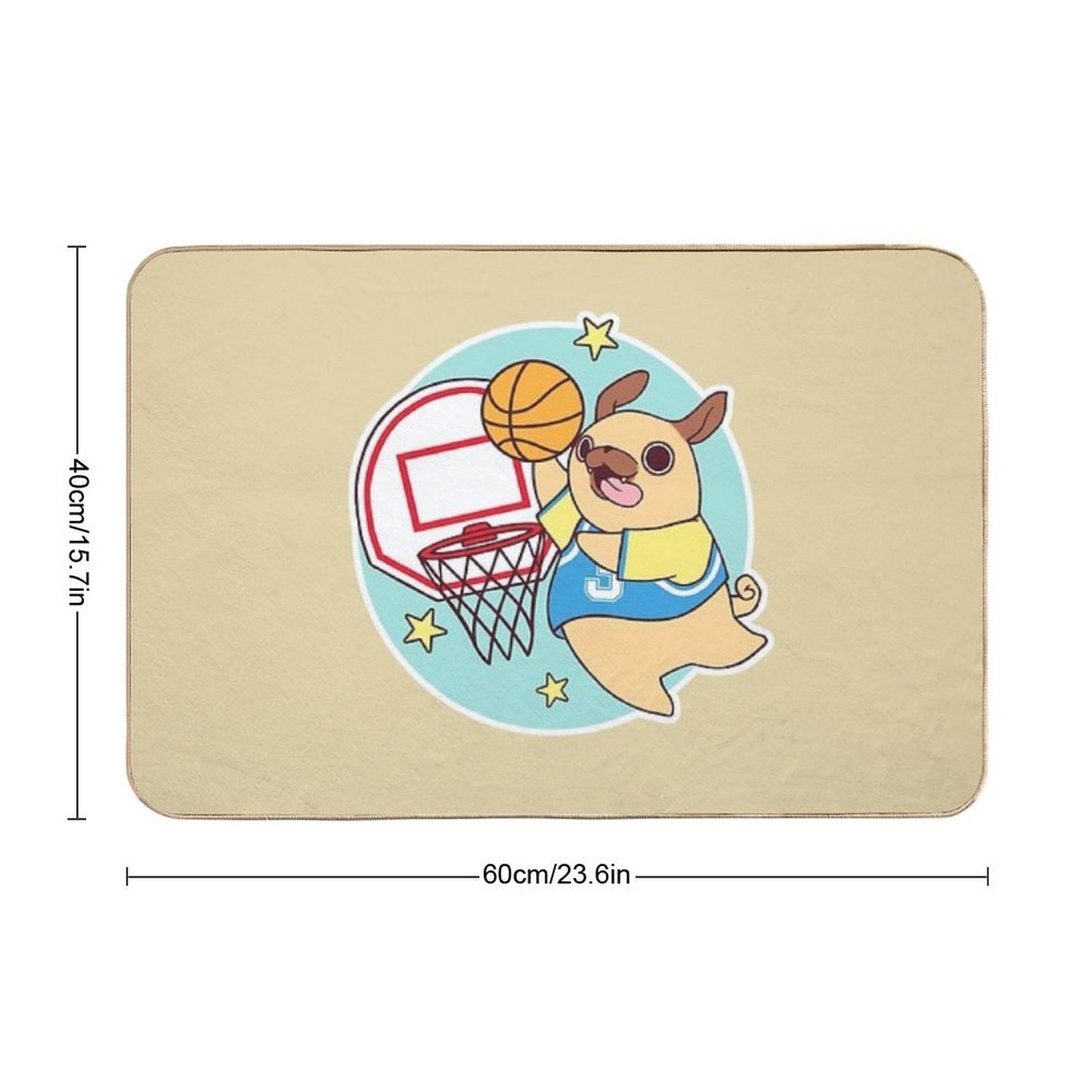 Pug All Star Non-Slip Bath Mat