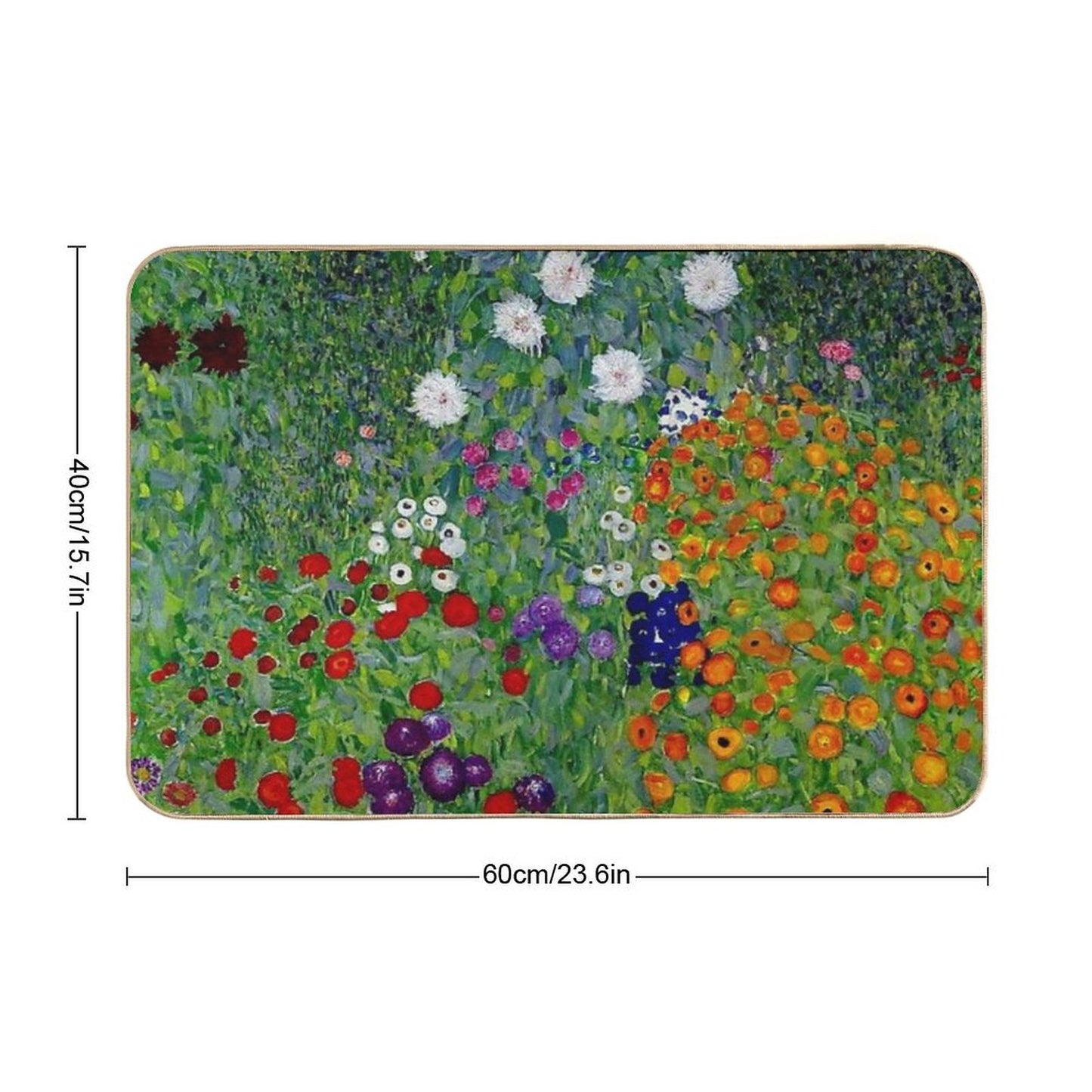 GUSTAV KLIMT Vintage 1918 Bauerngarten Flower Garden Print High-Traffic Bath Mat