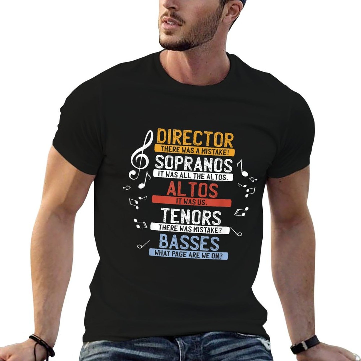 Choir Joke Funny Music Singing Men Women Kids Rolled Sleeves T-Shirt