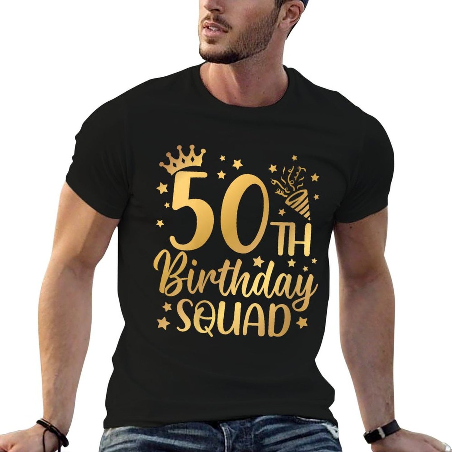 50th Birthday Squad 50 Years Old Birthday Party Group Women Trendy Pattern T-Shirt
