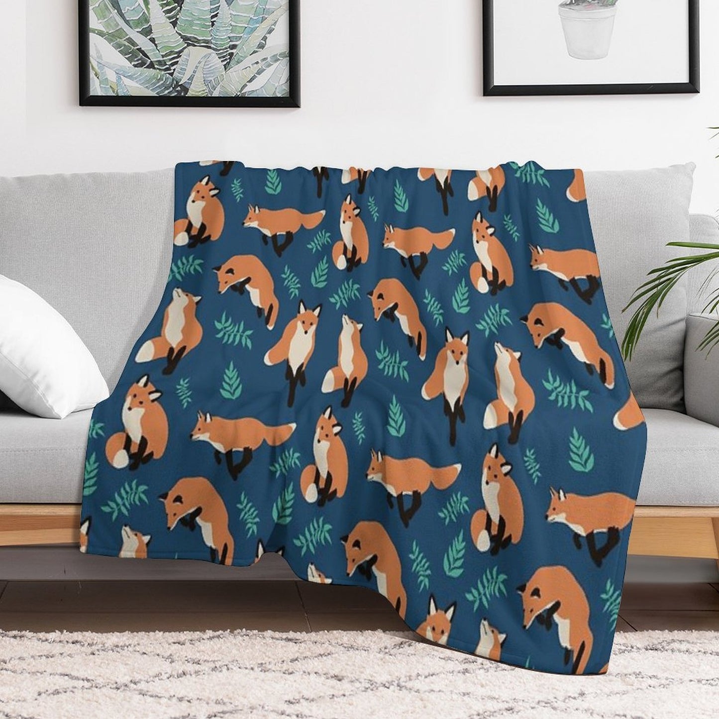 Fox Style Plush Throw Blanket