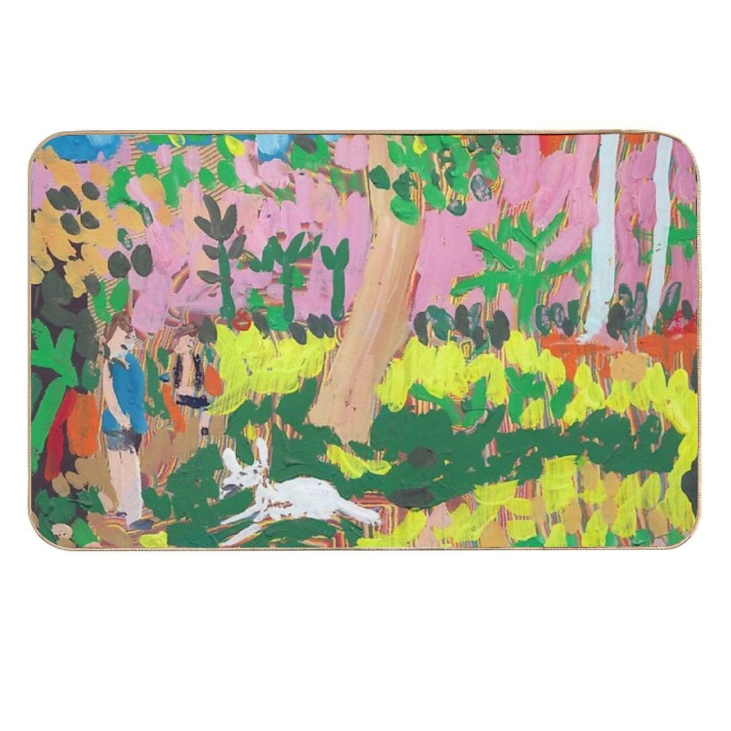 Dog Day in The Park Easy To Clean Bath Mat
