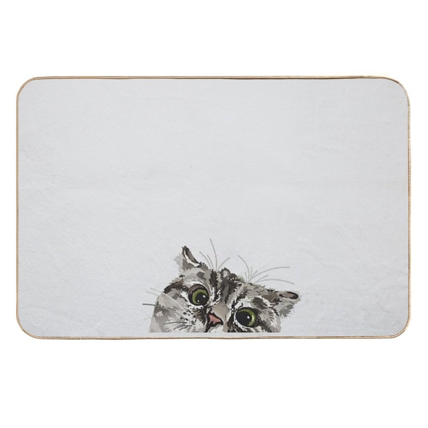 Peeking Tabby Slip-Resistant Bath Mat