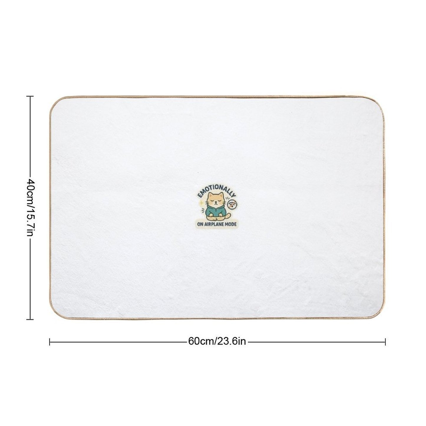 Emotionally on Airplane Mode – Meditative Cat Sticker Multi-Purpose Bath Mat