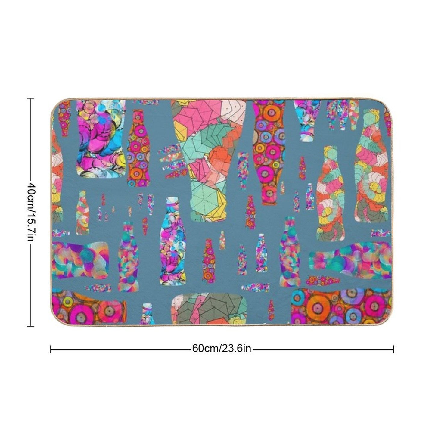 Psychedelic Soda Pop Silhouettes Anti-Trip Bath Mat