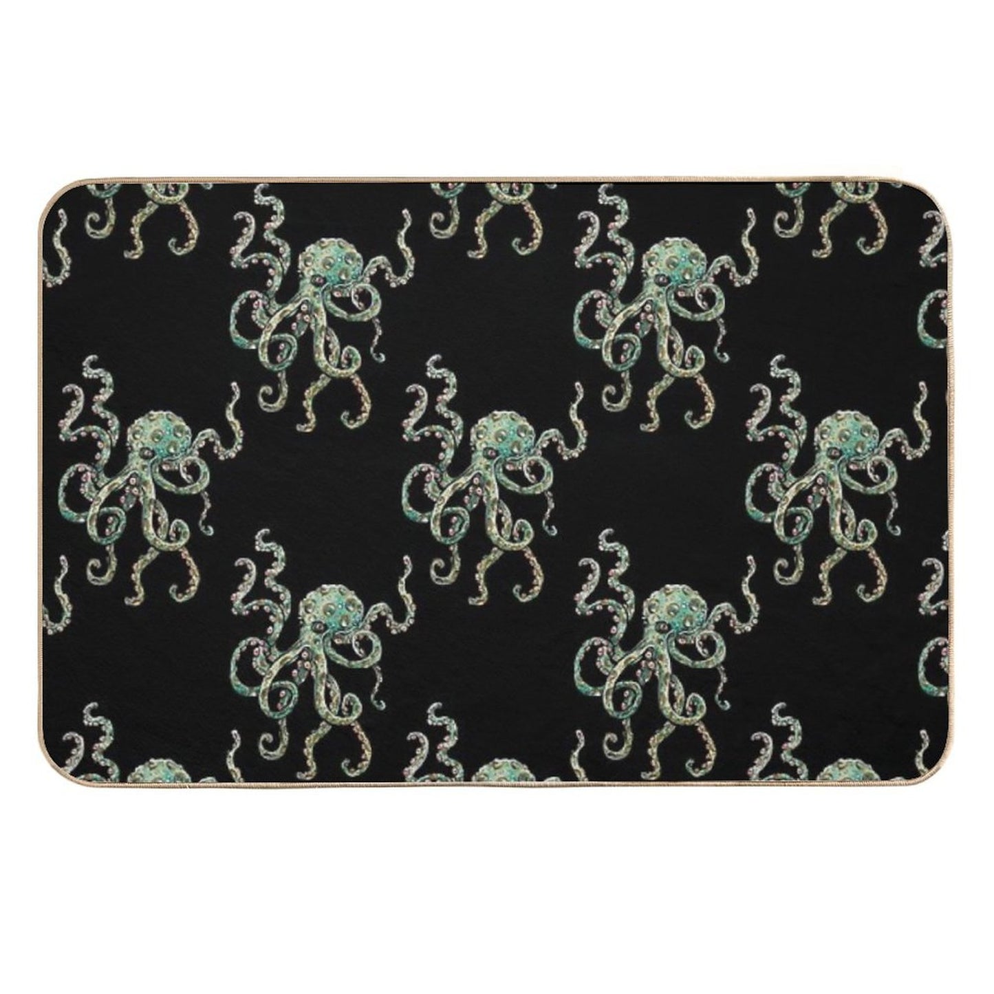Green Octopus! Repositionable Bath Mat
