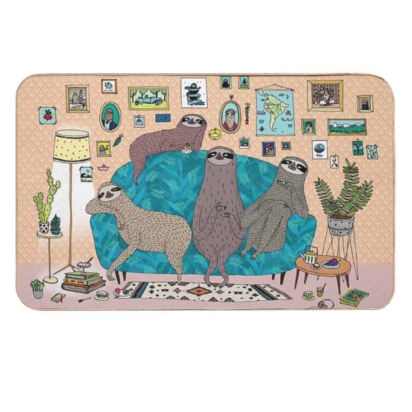 Lazy Sloths Repositionable Bath Mat