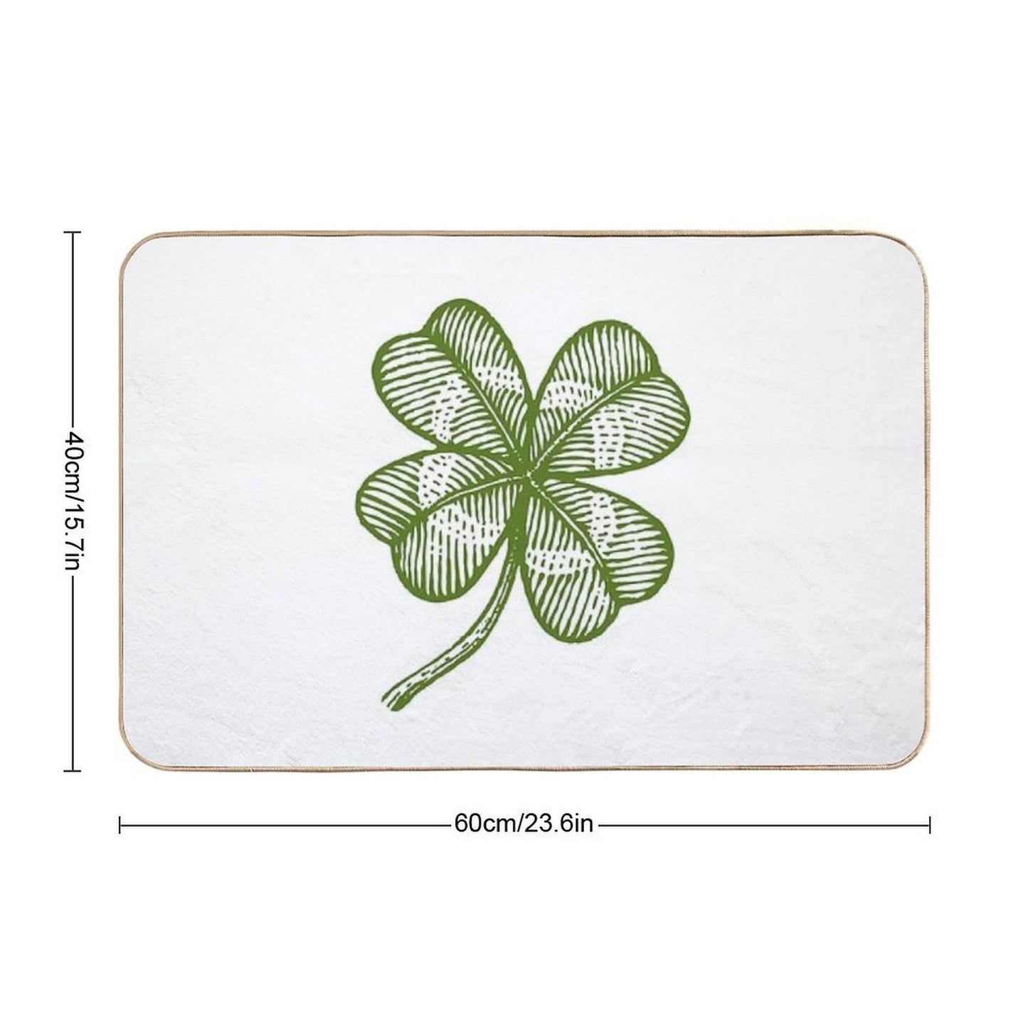 Vintage Lucky Clover Slip-Resistant Bath Mat