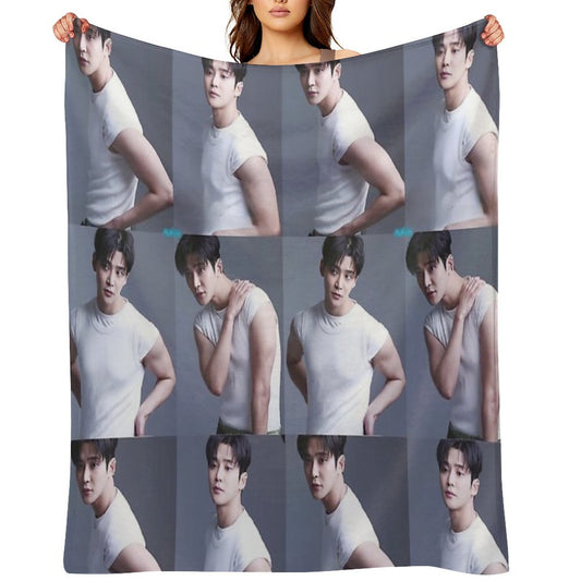Rowoon Collage Travel-friendly Throw Blanket