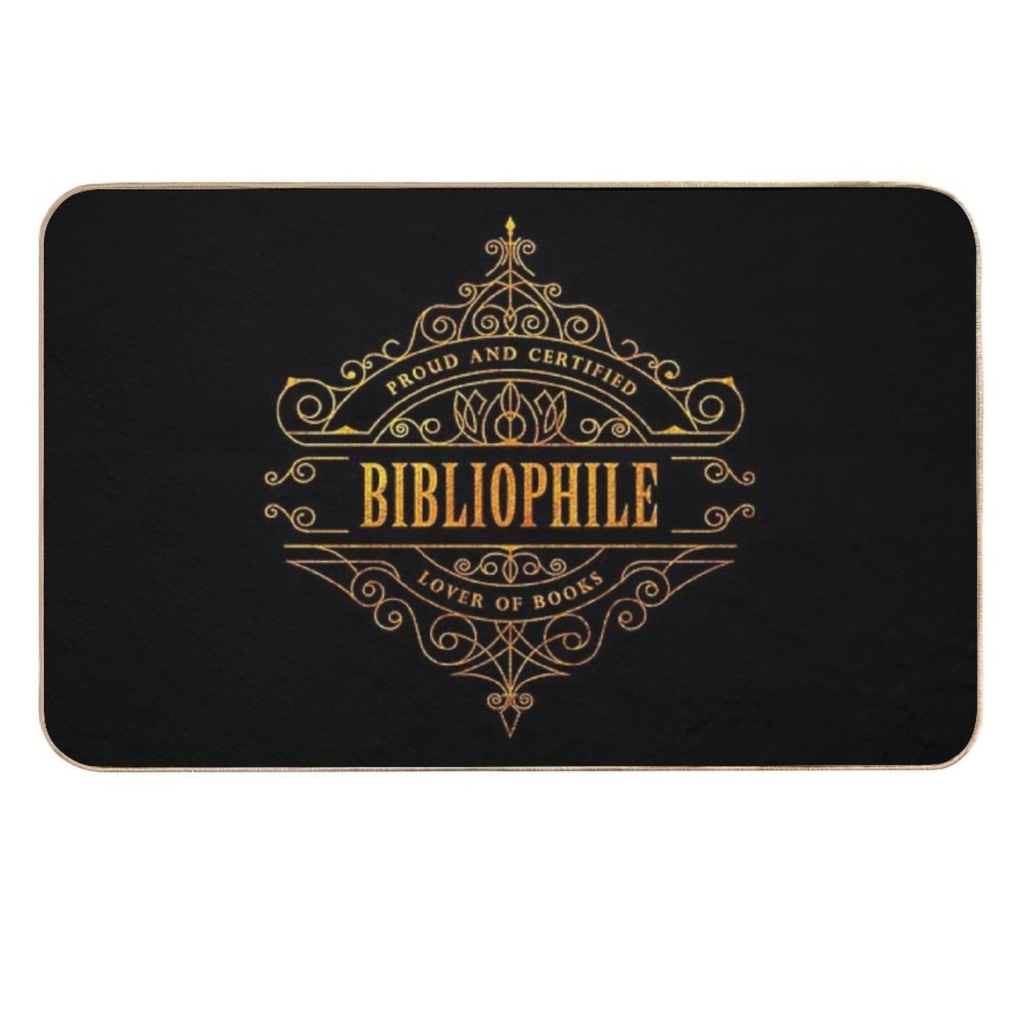Gold Bibliophile - Black Rapid-Drying Bath Mat