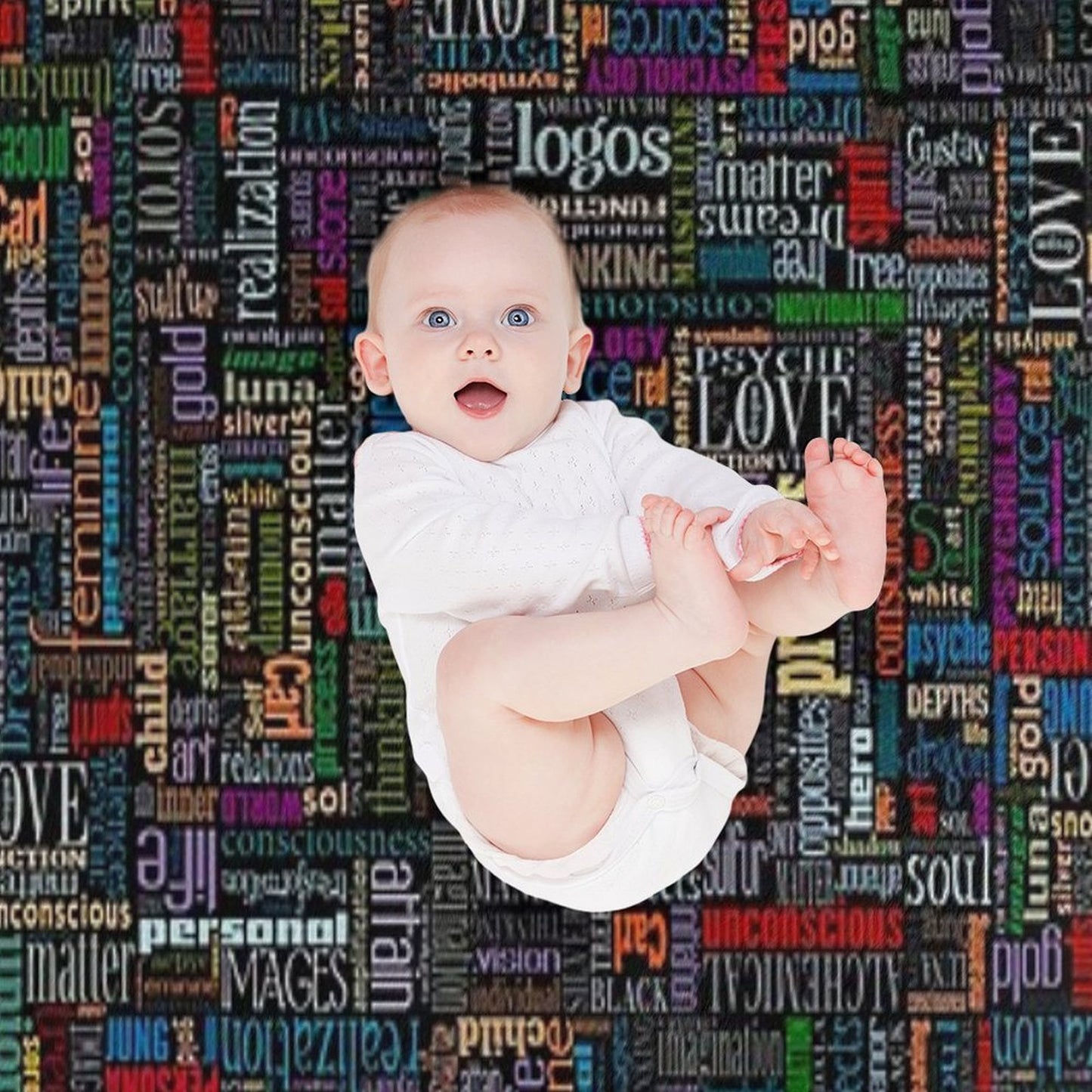 Jungian Psychology Word Cloud Wrinkle-free Throw Blanket