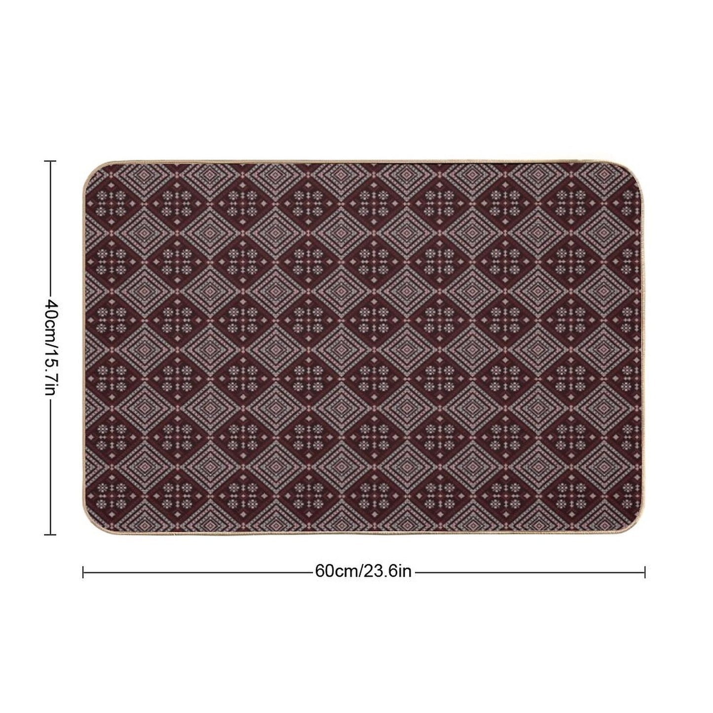 Ethnic Pattern Seamless Pixel Art for Fabric Toxin-Free Bath Mat