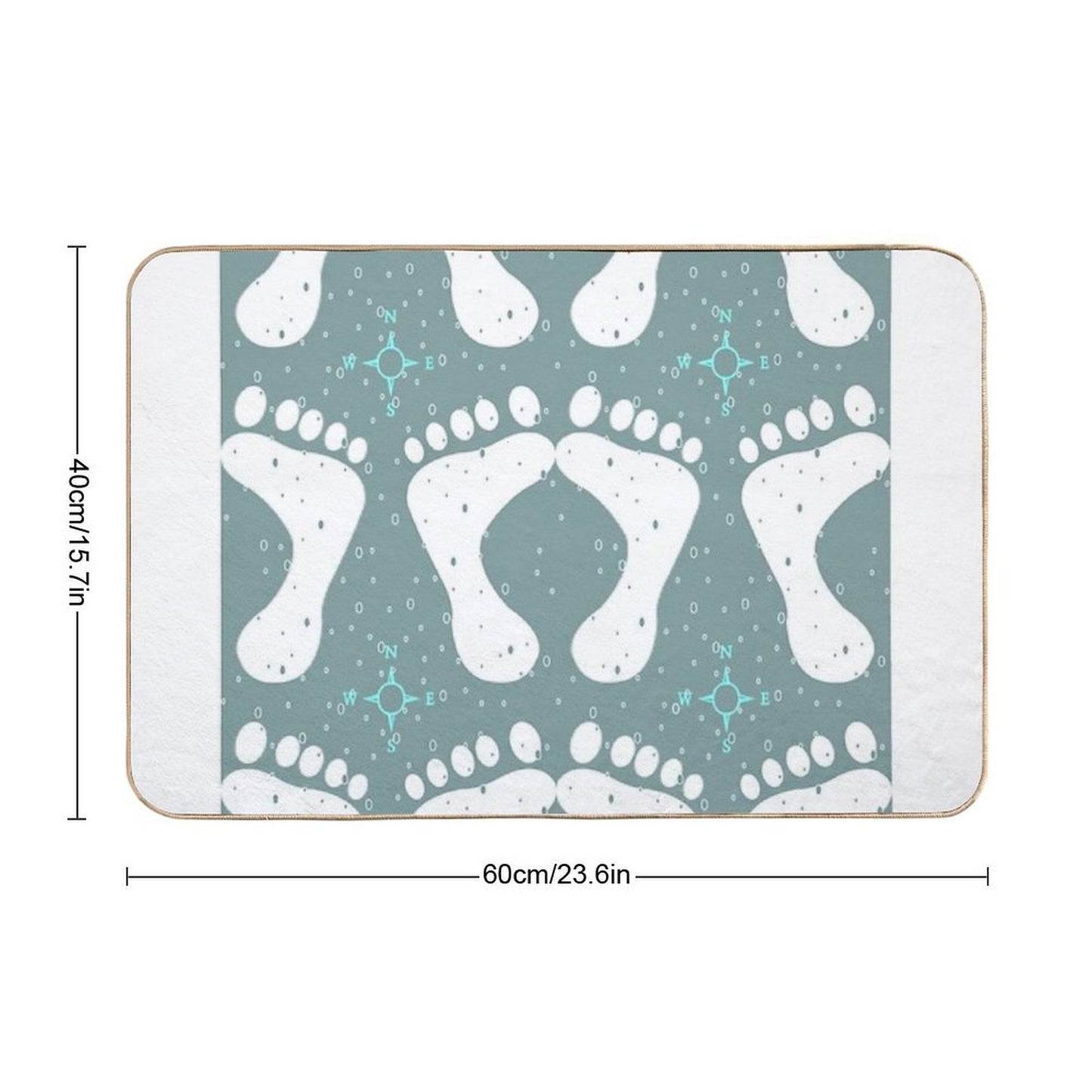 Footsteps in The Snow A Maze of Winter Wanderings Odorless Bath Mat