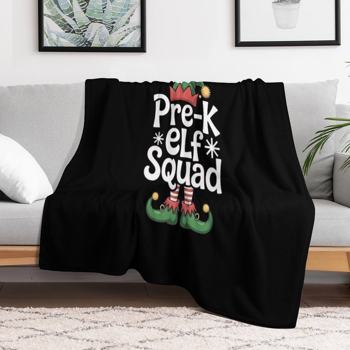 Pre-K Elf Squad Teacher Student Christmas Gift Versatility Throw Blanket