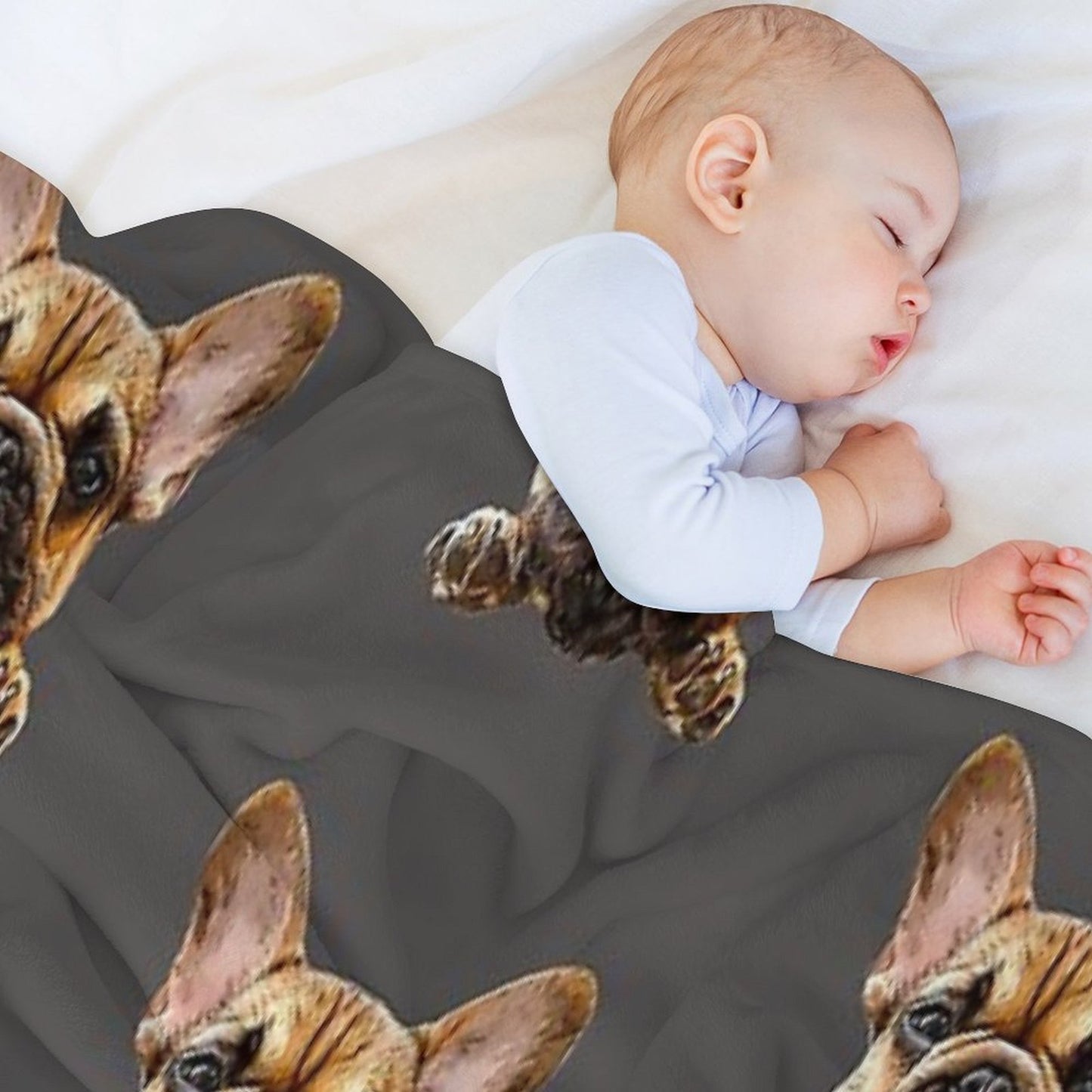 French Bulldog Frenchie Cuteness Shrink-resistant Throw Blanket