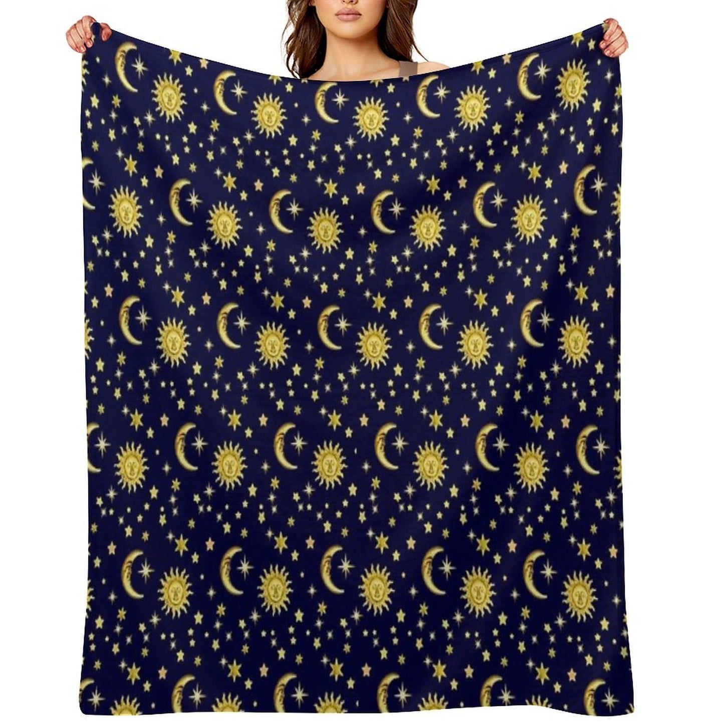 Sun, Moon & Stars Quick-dry Throw Blanket