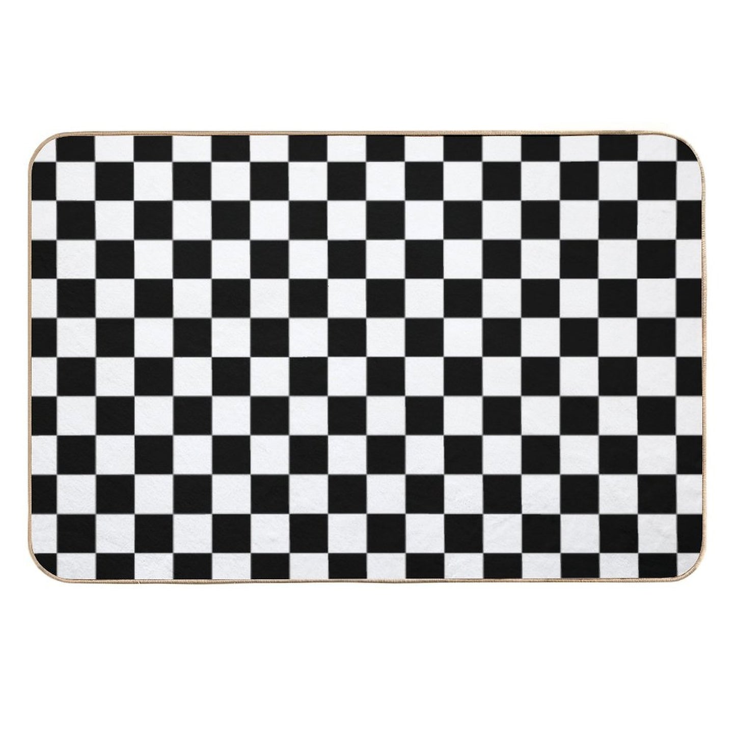Black And White Checkerboard Pattern Non-Slip Bath Mat