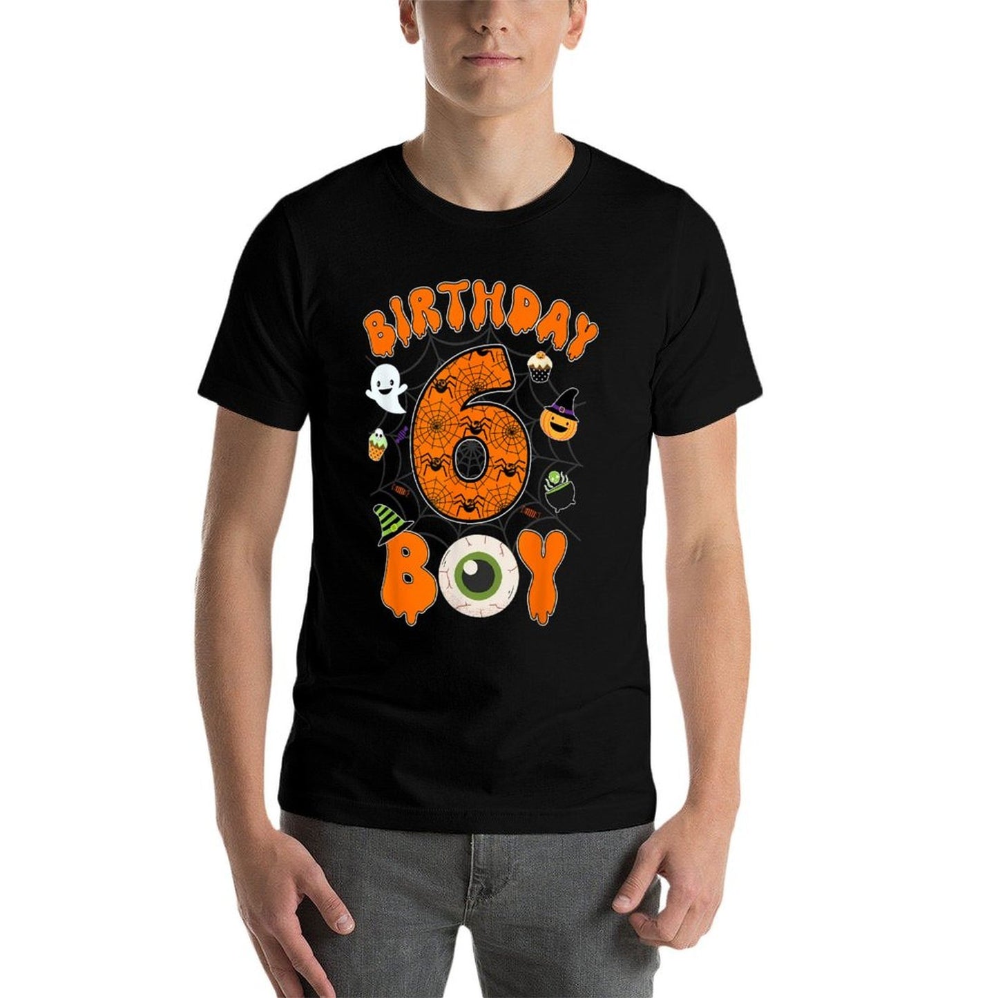 6th Birthday Halloween Spider Theme Party 6 Year Old Boys Classic T-Shirt