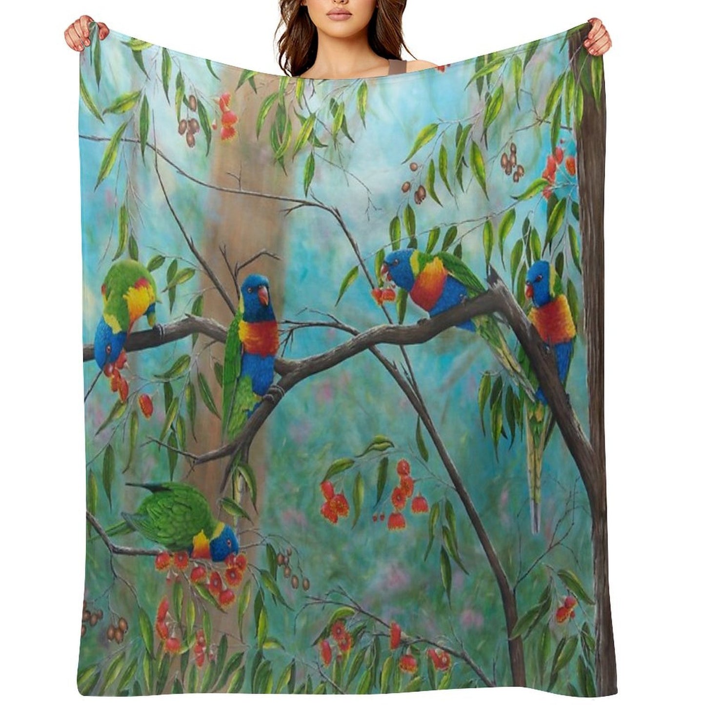 Sunday Lunch in The Dandenongs Machine-washable Throw Blanket