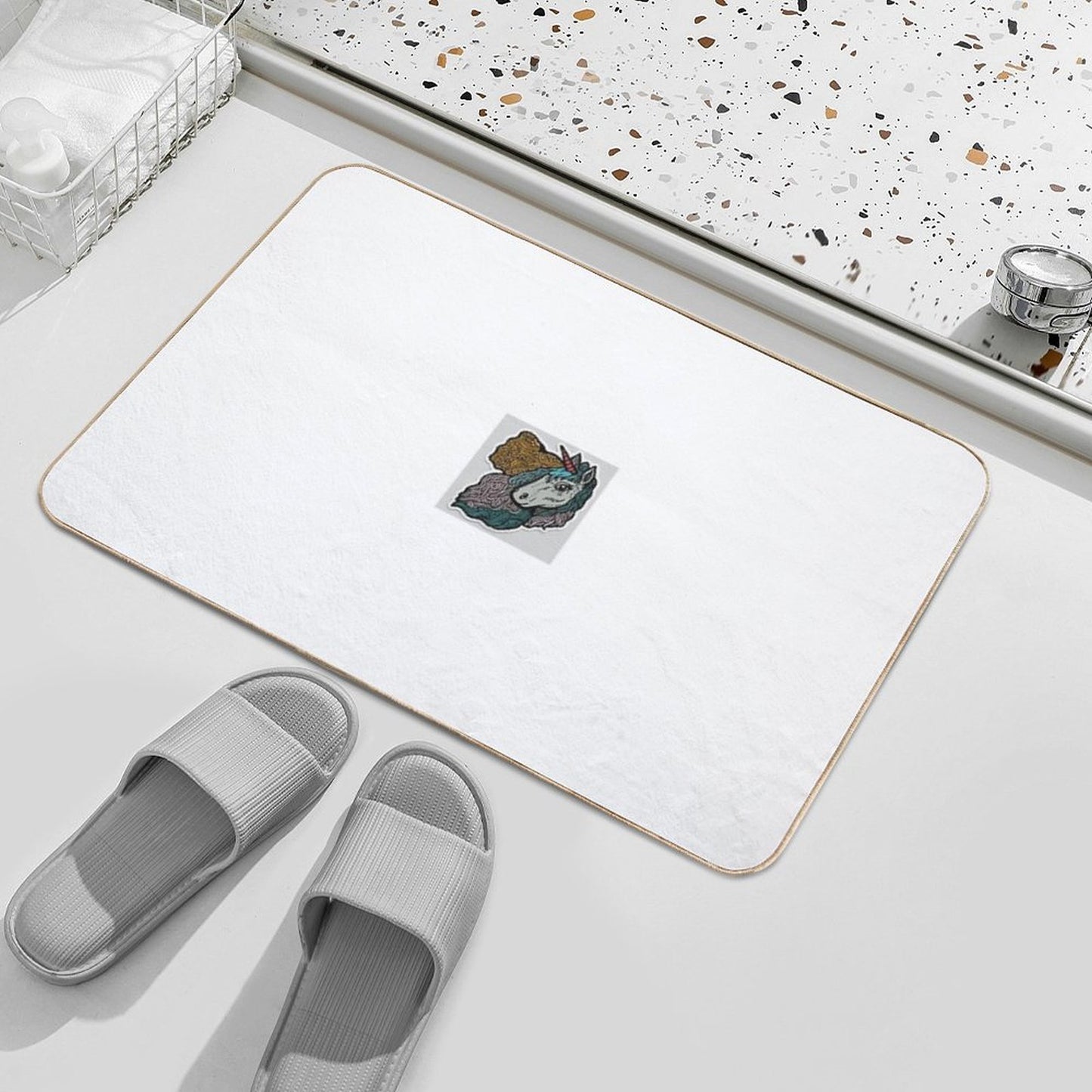 Gray Unicorn Odorless Bath Mat