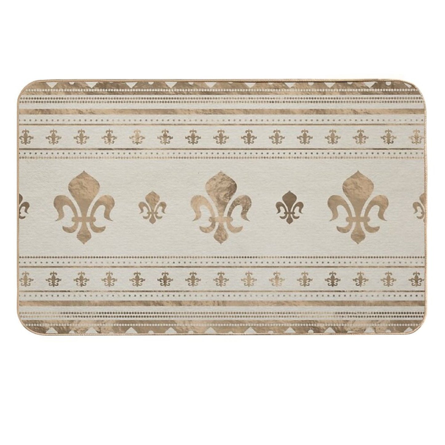 Fleur-de-lis Pastel Gold Anti-Trip Bath Mat