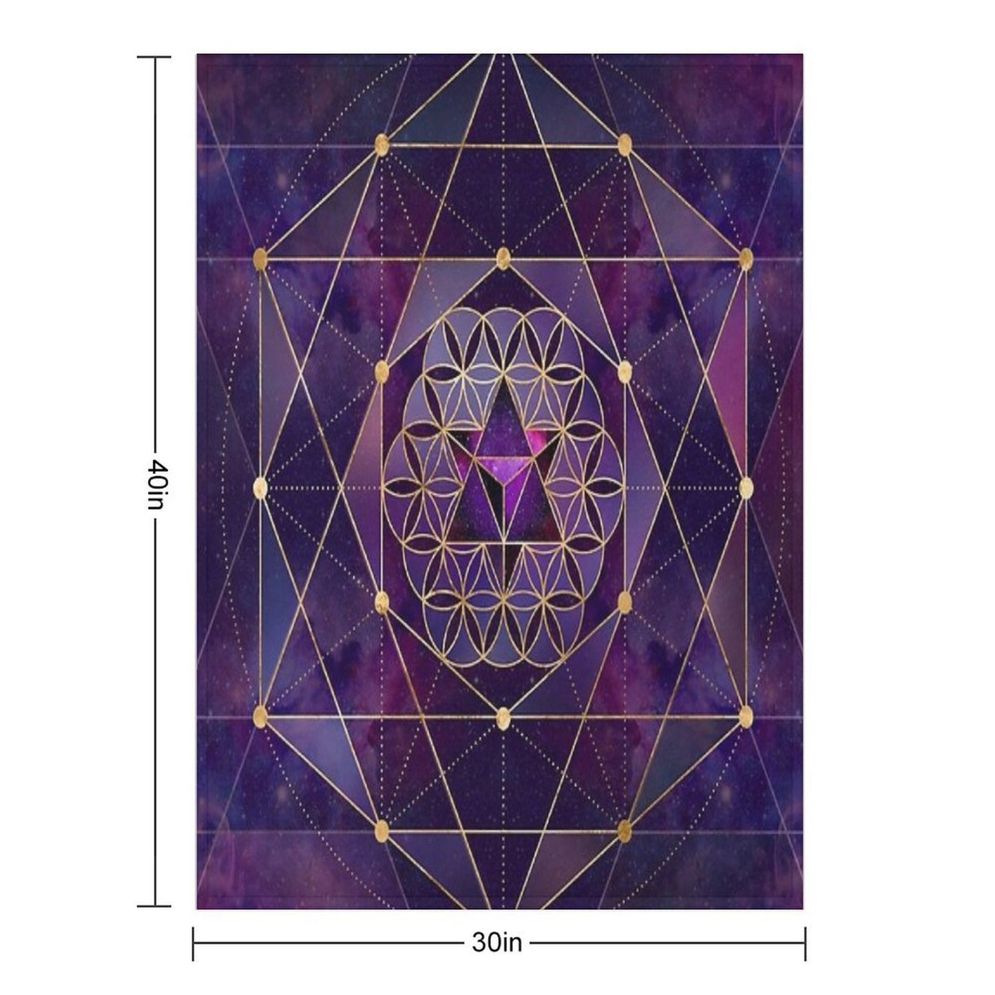 Merkabah in Flower of Life - Sacred Geometry Travel-friendly Throw Blanket