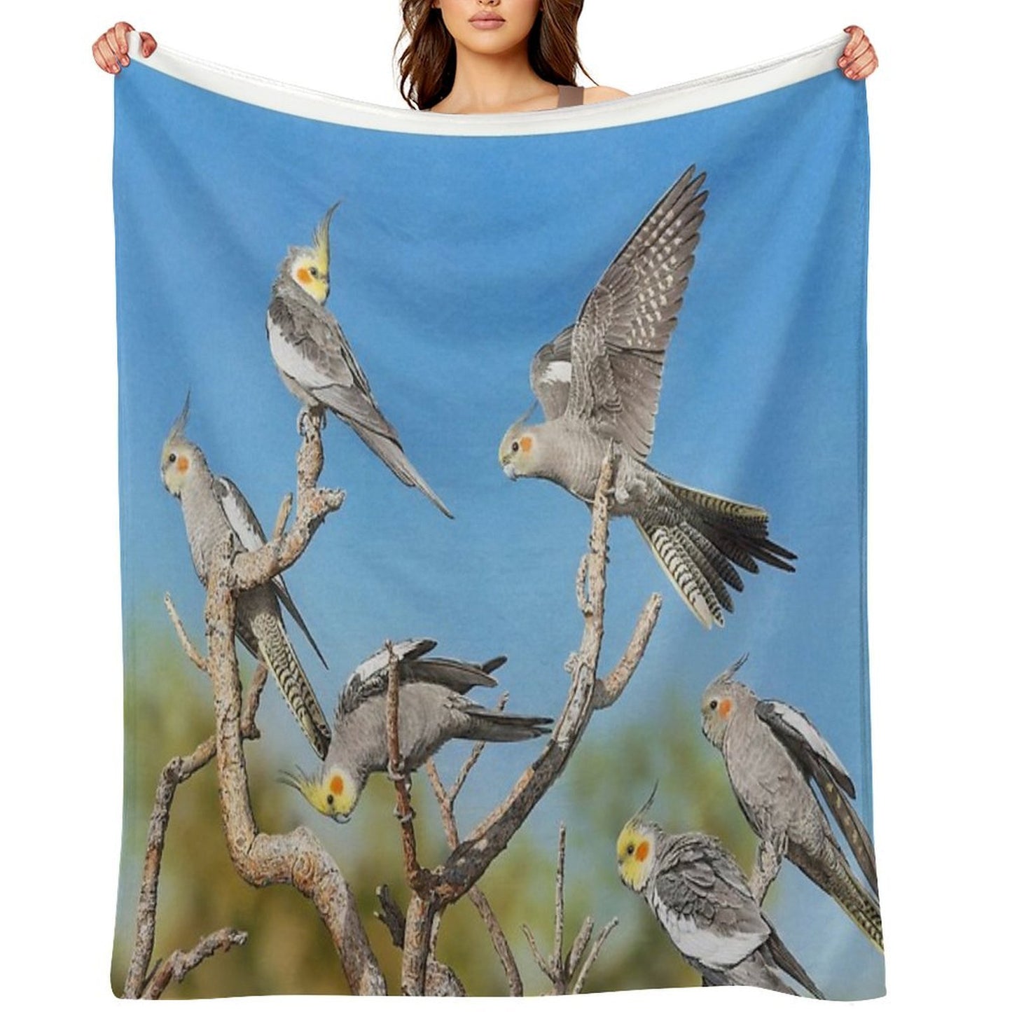 Rise And Shine (Cockatiels) Shrink-resistant Throw Blanket