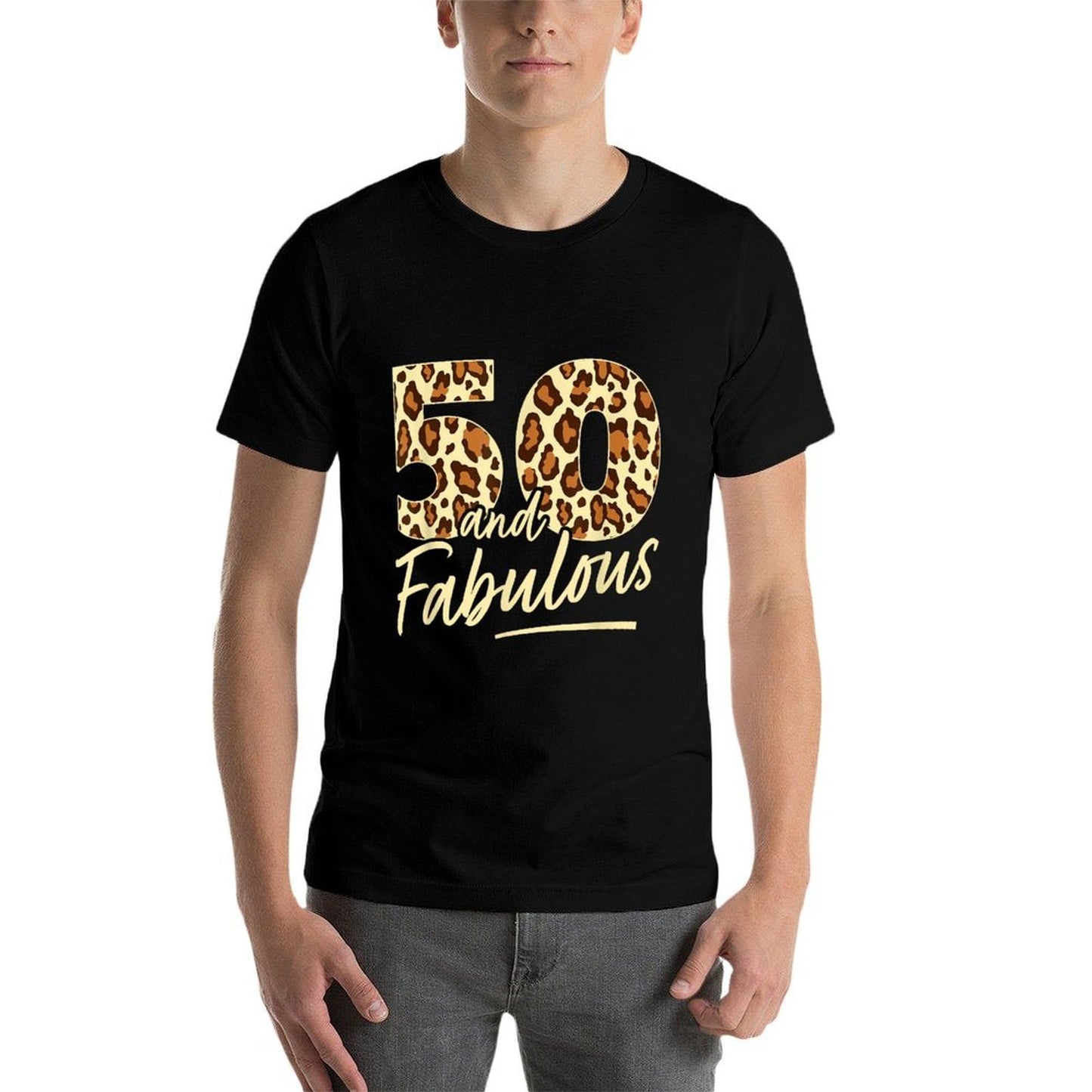 50 Year Woman Leopard Fabulous 50th Birthday Durable T-Shirt