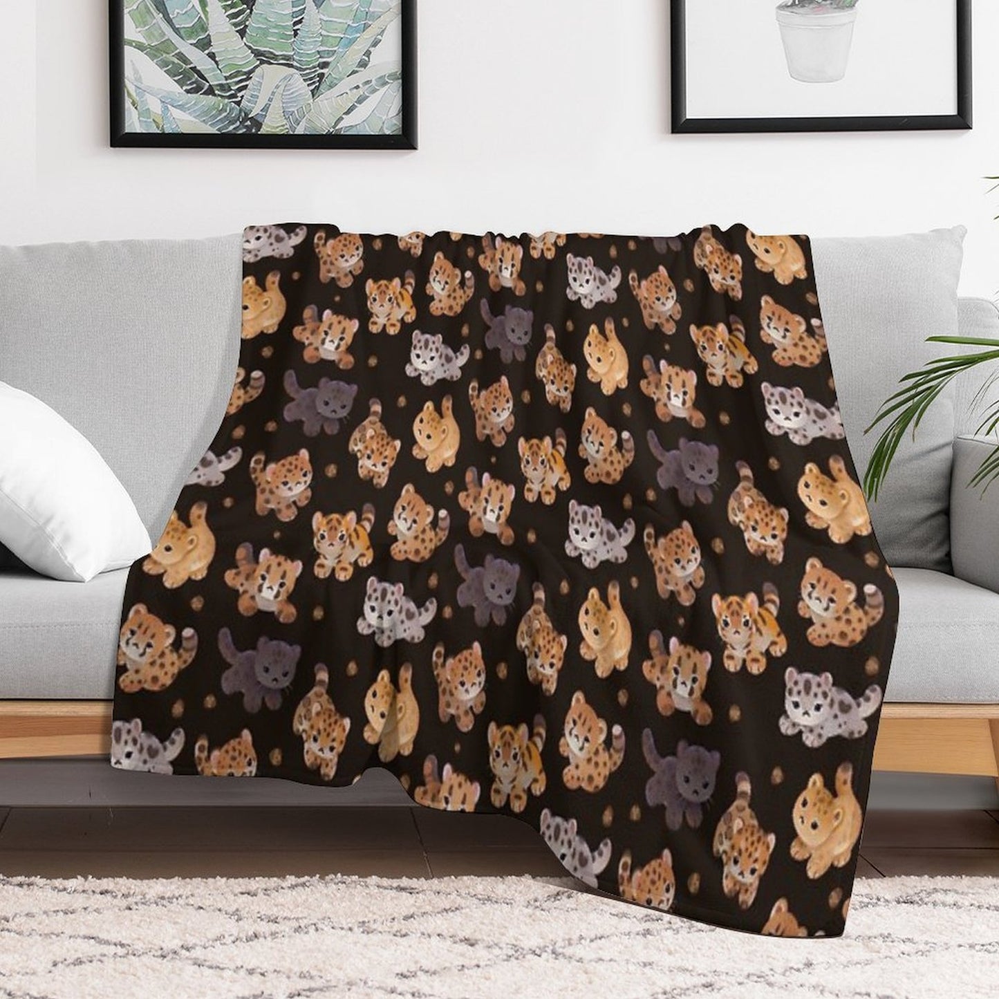 The Year of Big Cat Cubs - Dark All-season Throw Blanket