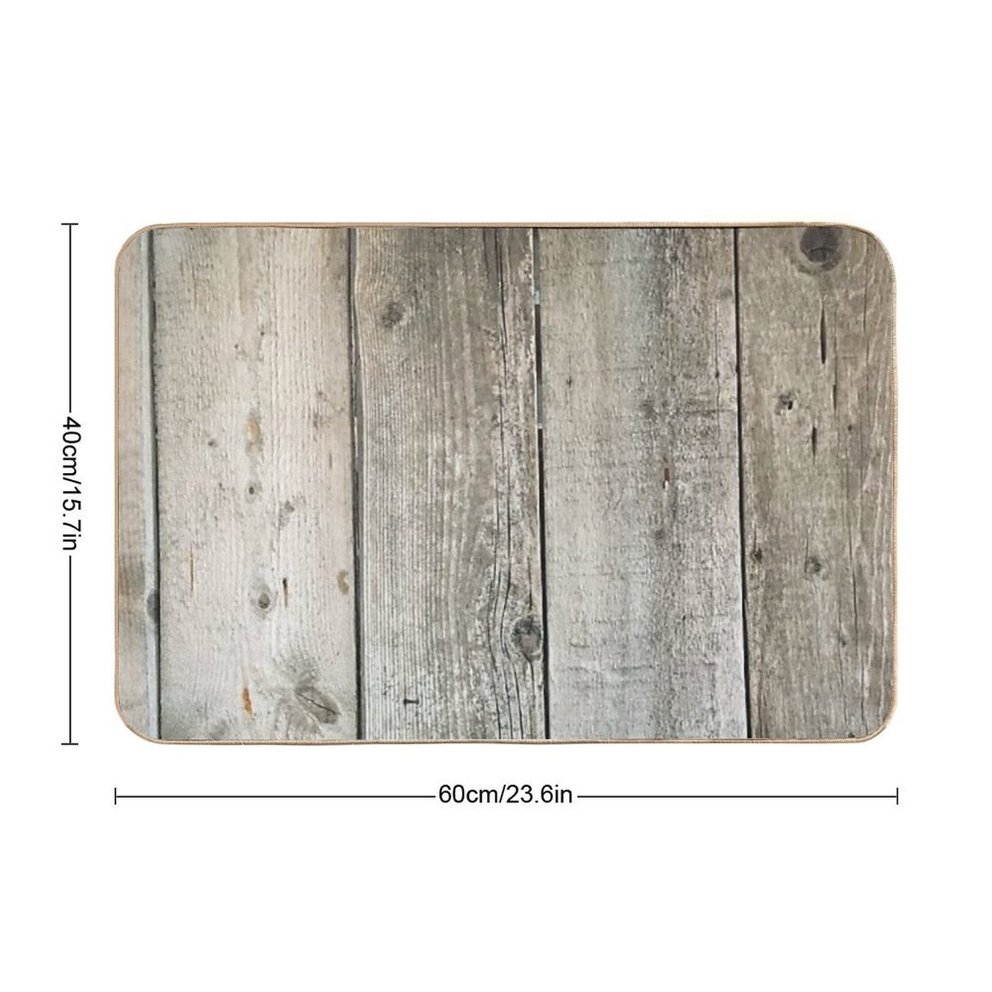French Country Farmhouse Whitewashed Grey Barn Wood Long-Lasting Bath Mat