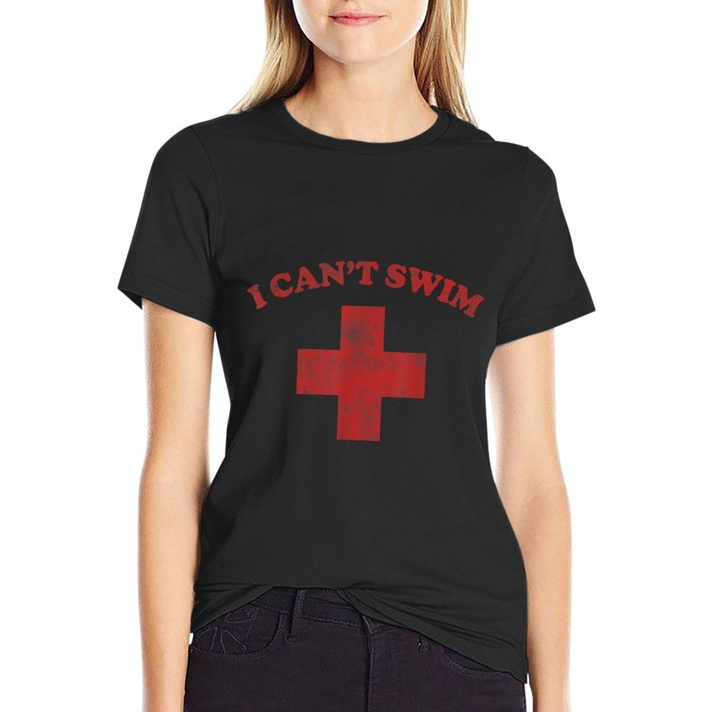 Summer Humor Funny Pool Lifeguard Tshirt I Cant Swim Eco-friendly Material T-Shirt