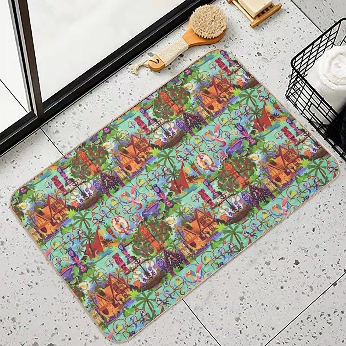 The ORIGINAL Enchanted Tiki Room Collage Durable Bath Mat