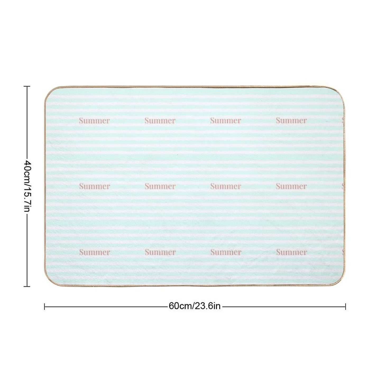 Summer with Stripes Stain-Proof Bath Mat
