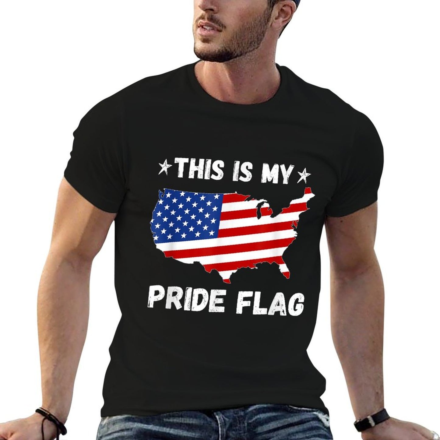 This Is My Pride - Patriotic America USA 4th of July Rolled Sleeves T-Shirt