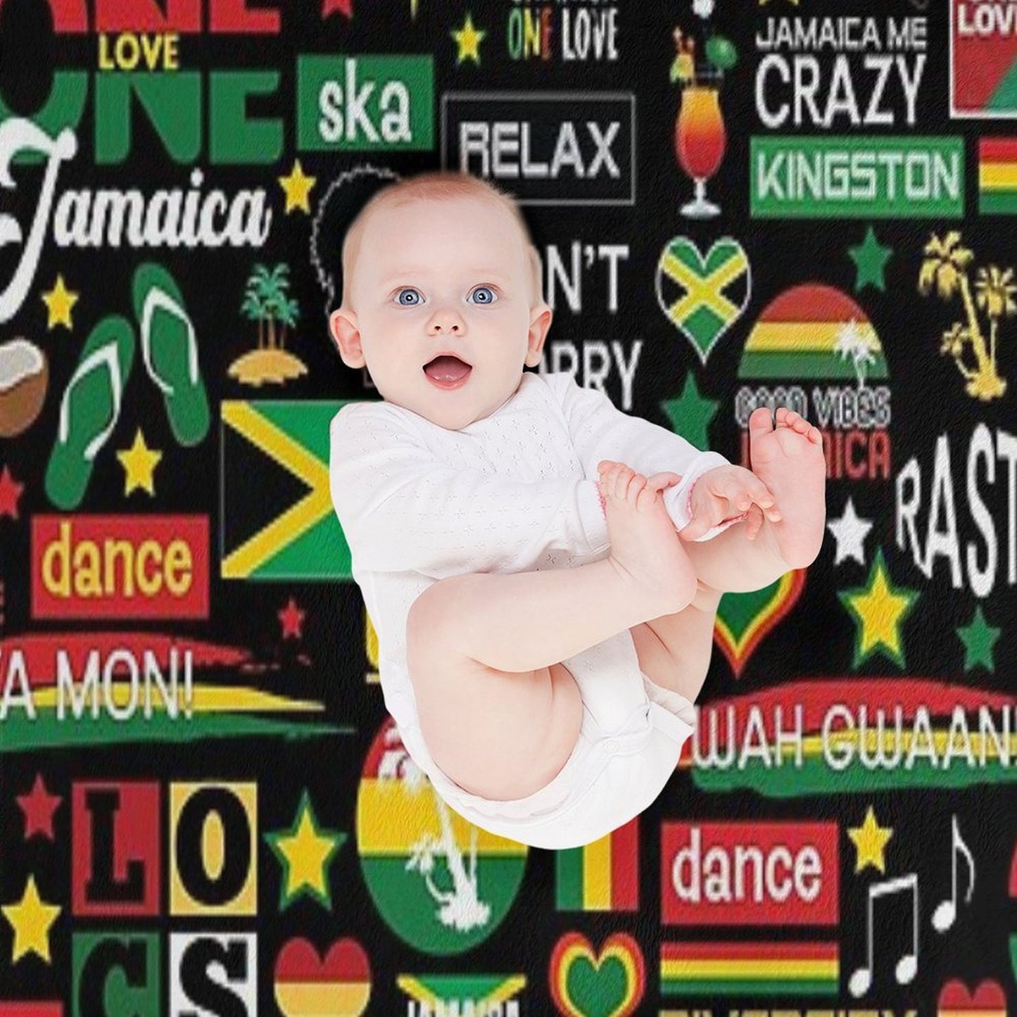 Jamaica One Love Culture Pattern Compact Throw Blanket