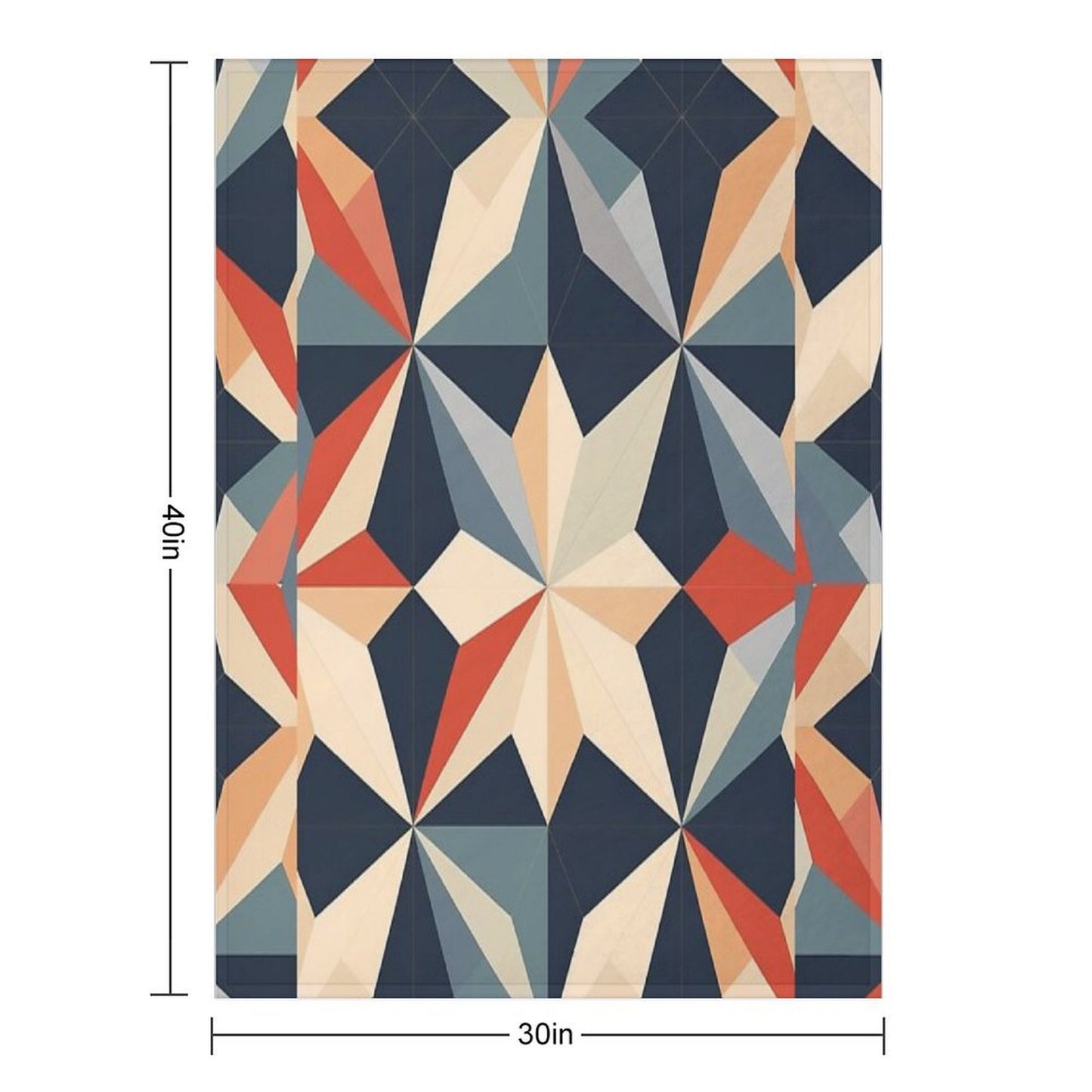 Graphic Retro Kaleidoscope Symmetrical Shapes in A Color Palette Easy Care Throw Blanket