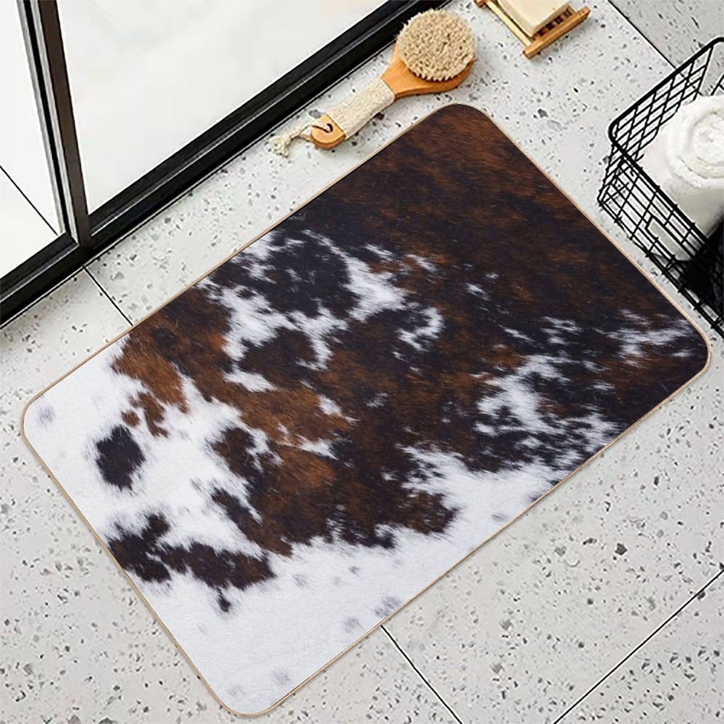 Wanderlust Cow Art Odorless Bath Mat
