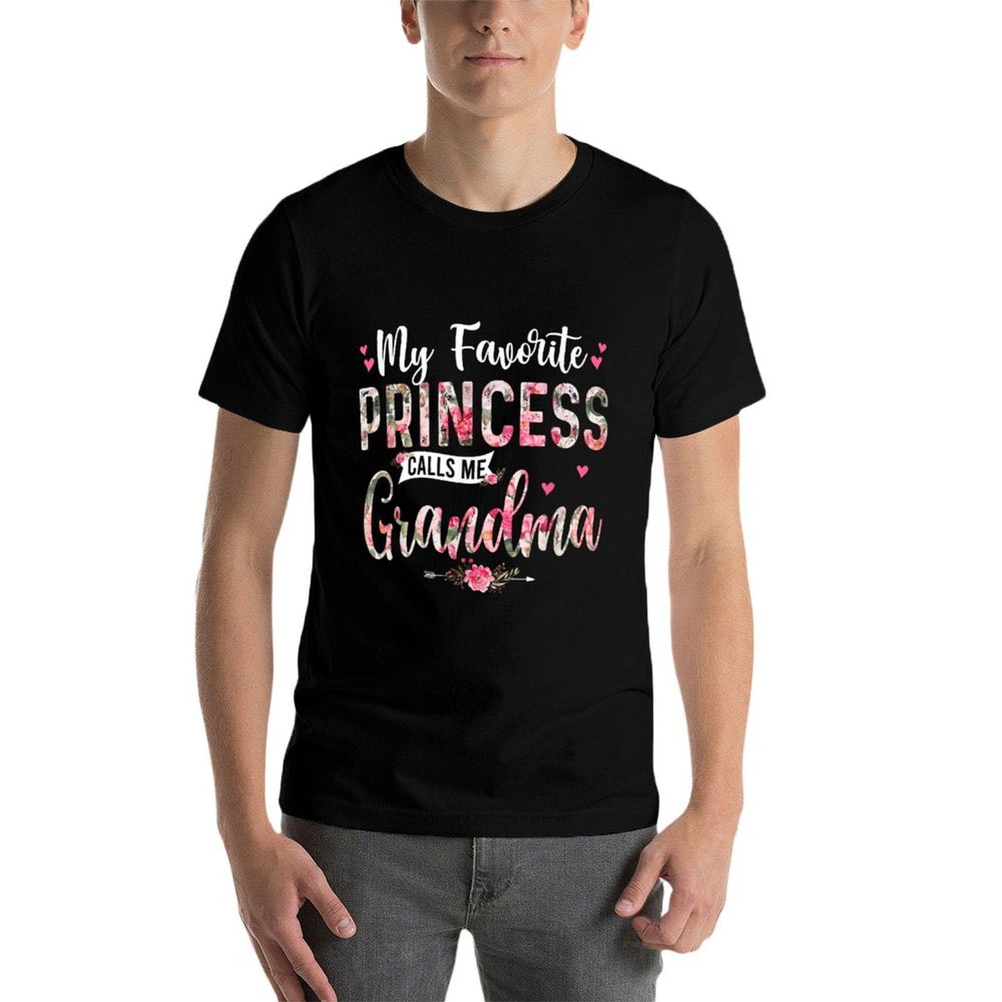 My Favorite Princess Call Me Grandma Happy Mother's Day Ribbed Collar T-Shirt
