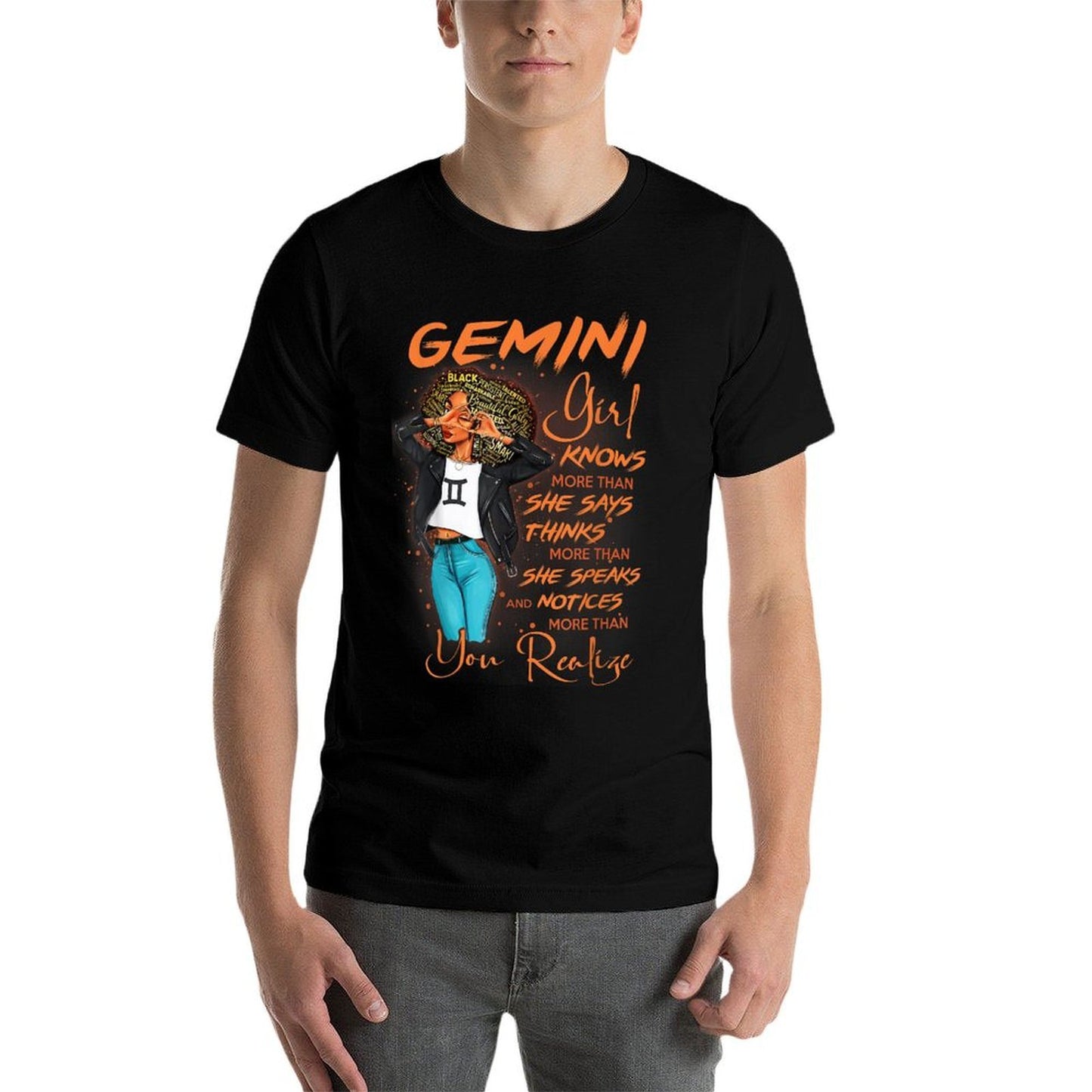 Gemini Girl Knows More Than She Says For Black Women Polyester Blend T-Shirt